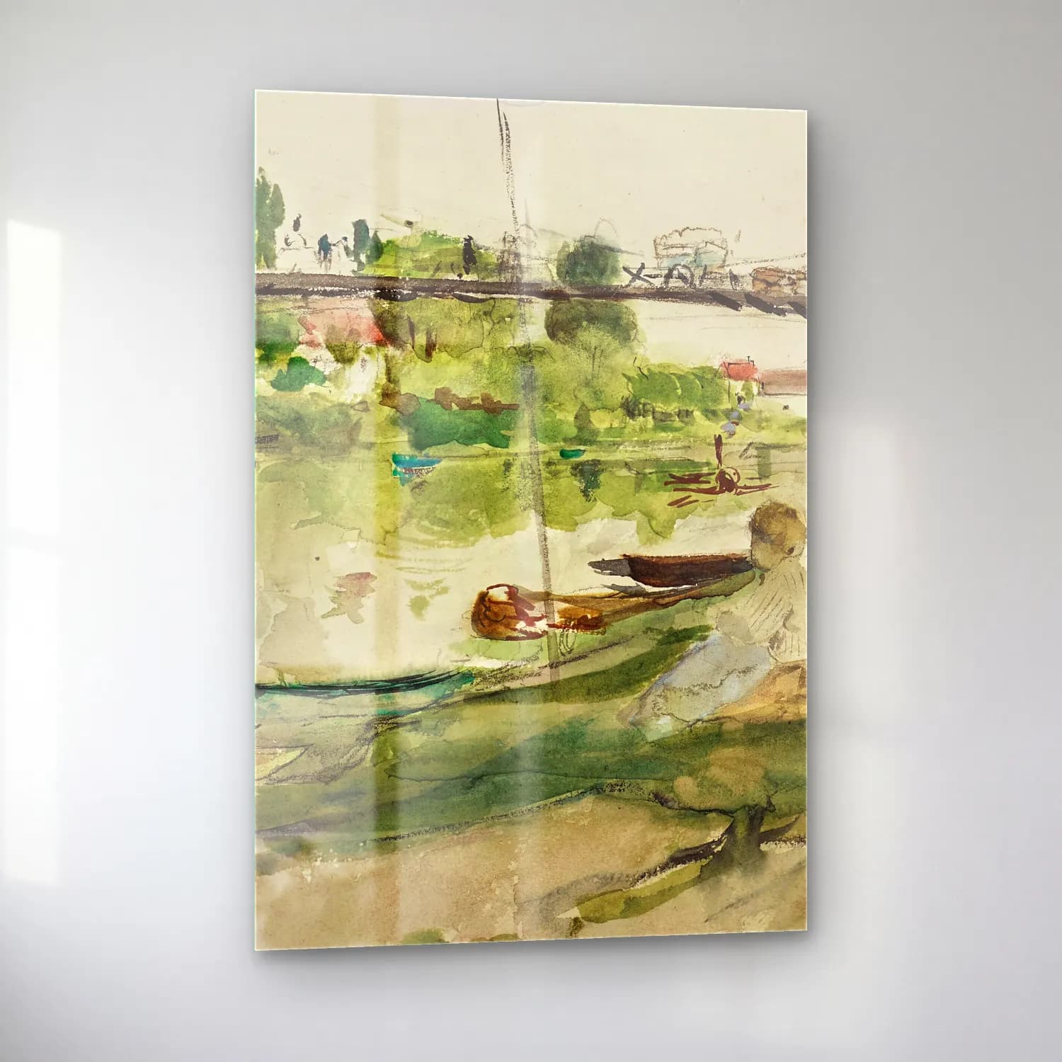 Berthe Morisot – Le pont sur l’Oise cam tablo — sol açıdan görünüm