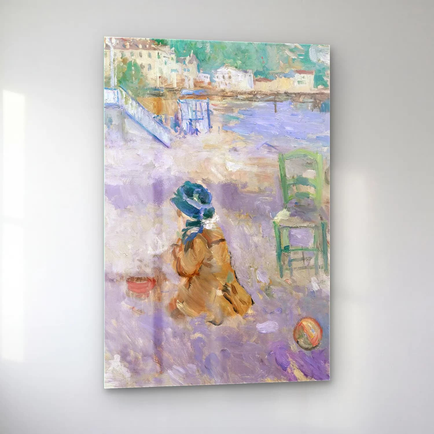Berthe Morisot – Plage De Nice cam tablo — sol açıdan görünüm