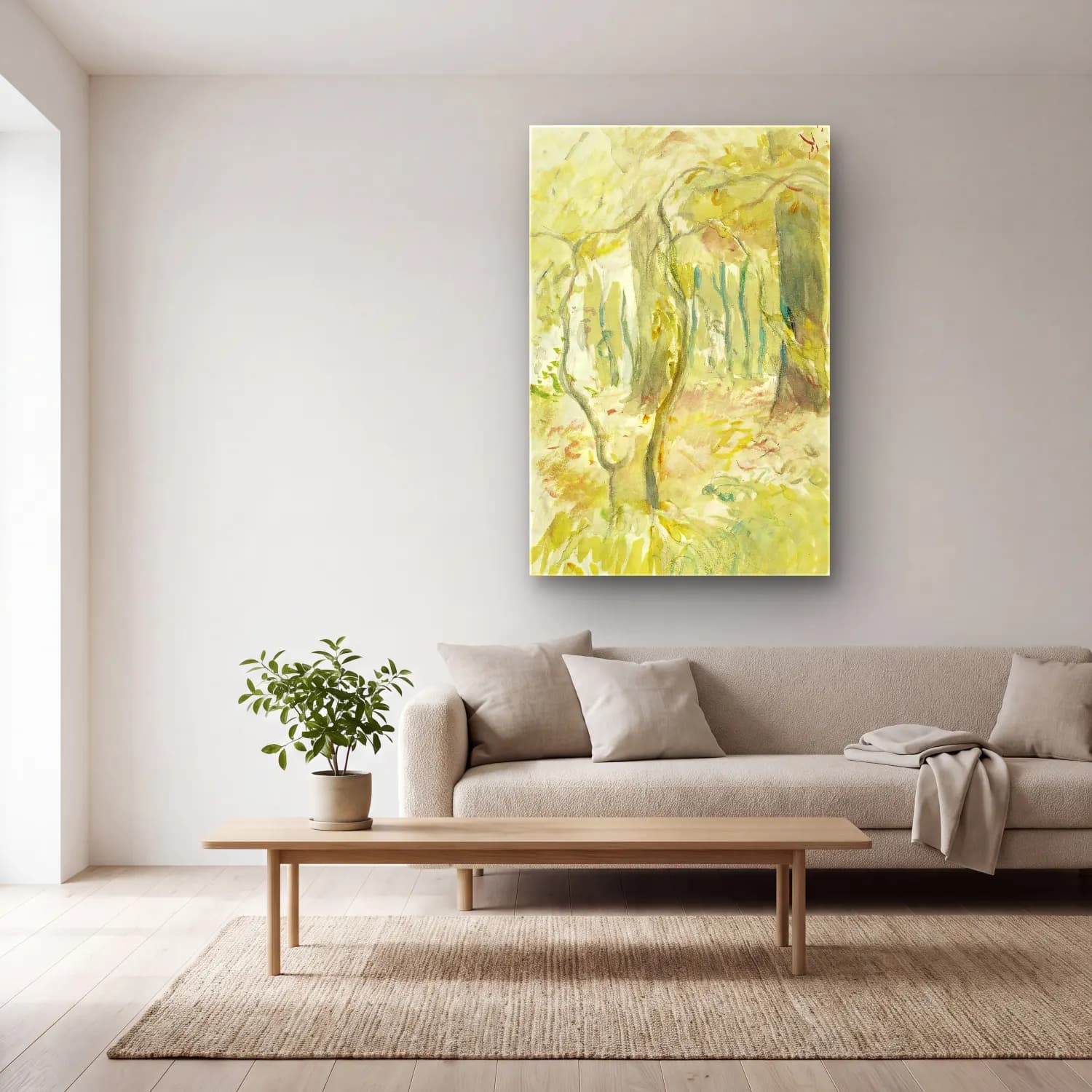 Berthe Morisot – Sous-Bois cam tablo — açık renk salonda