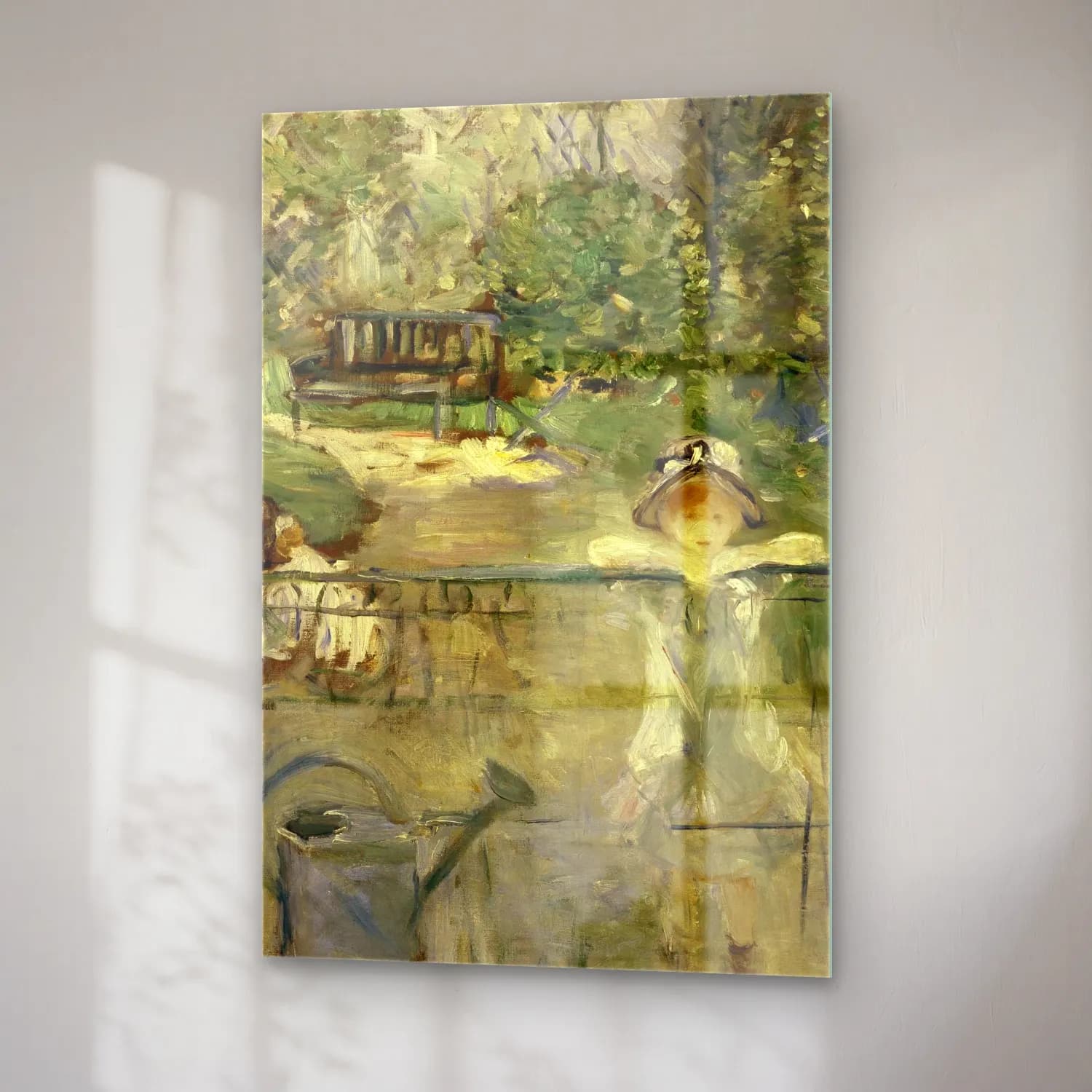 Berthe Morisot – The Basket Chair cam tablo — sağ açıdan görünüm