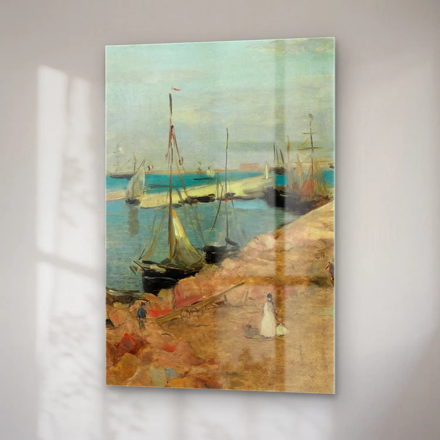 Berthe Morisot – The Harbor at Cherbourg cam tablo — sağ açıdan görünüm