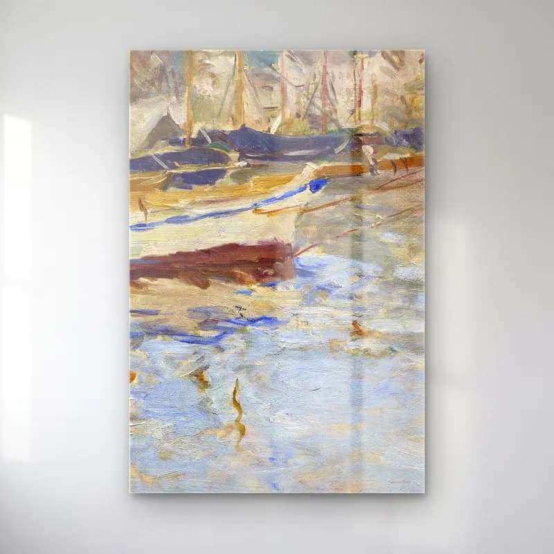 Berthe Morisot – The Port of Nice cam tablo — Berthe Morisot – The Port of Nice — empresyonist liman ve tekneler