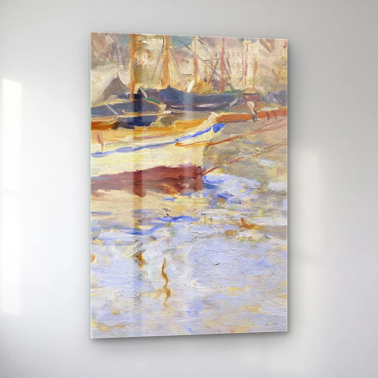 Berthe Morisot – The Port of Nice cam tablo — sol açıdan görünüm