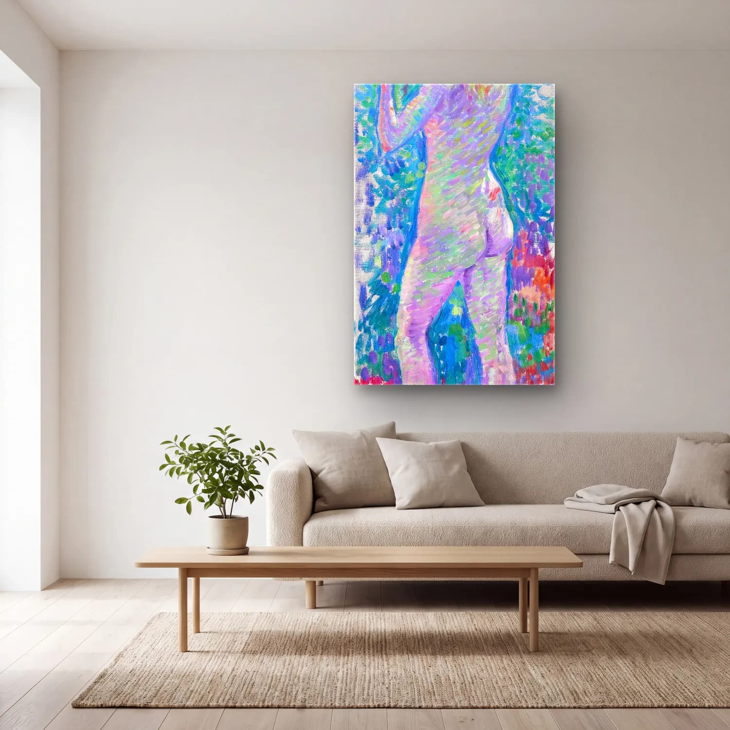 Theo van Rysselberghe – Anémones Et Eucalyptus cam tablo — açık renk salonda