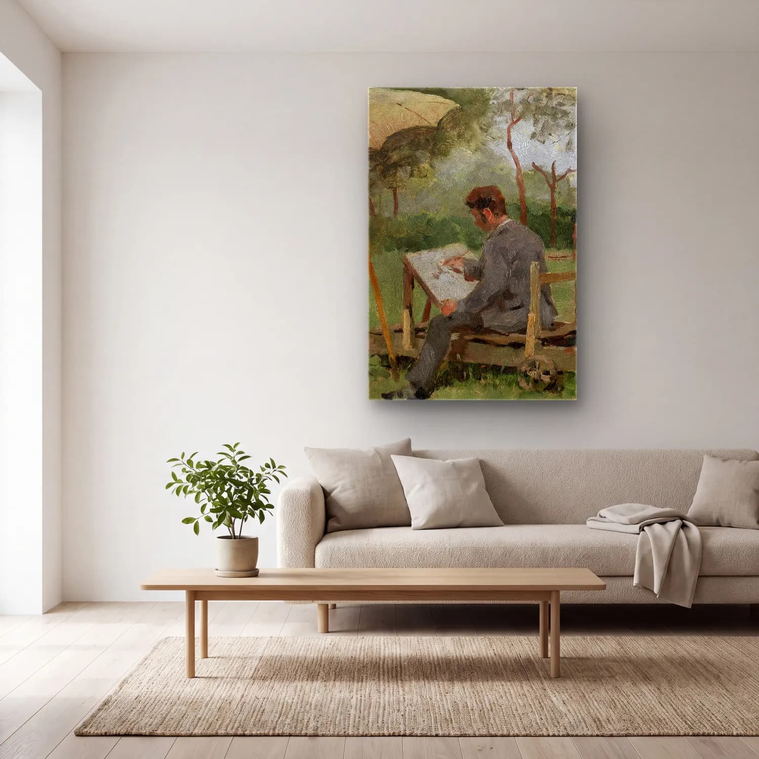Theo van Rysselberghe – Armand Heins Painting Outdoors cam tablo — açık renk salonda