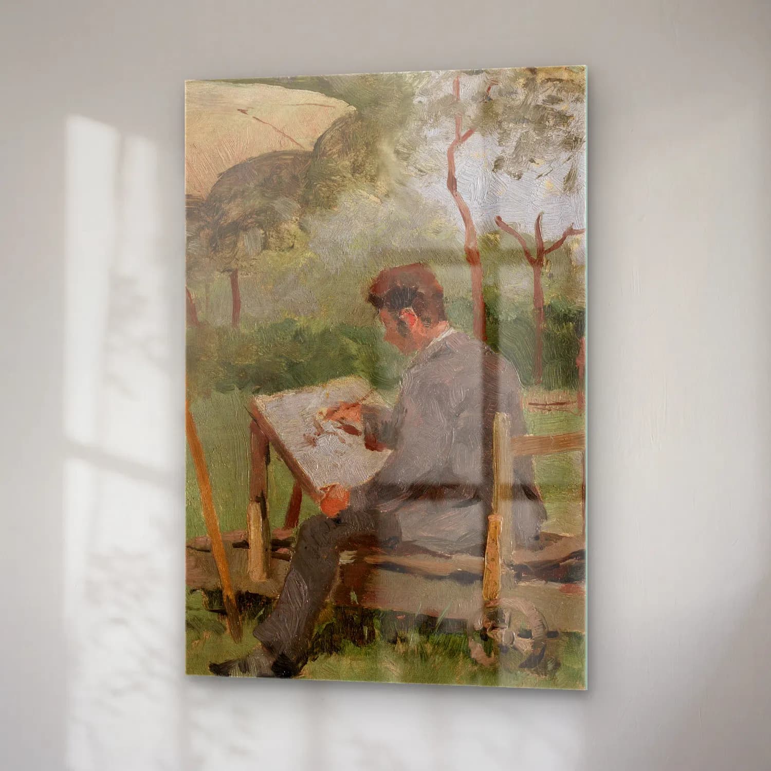 Theo van Rysselberghe – Armand Heins Painting Outdoors cam tablo — sağ açıdan görünüm