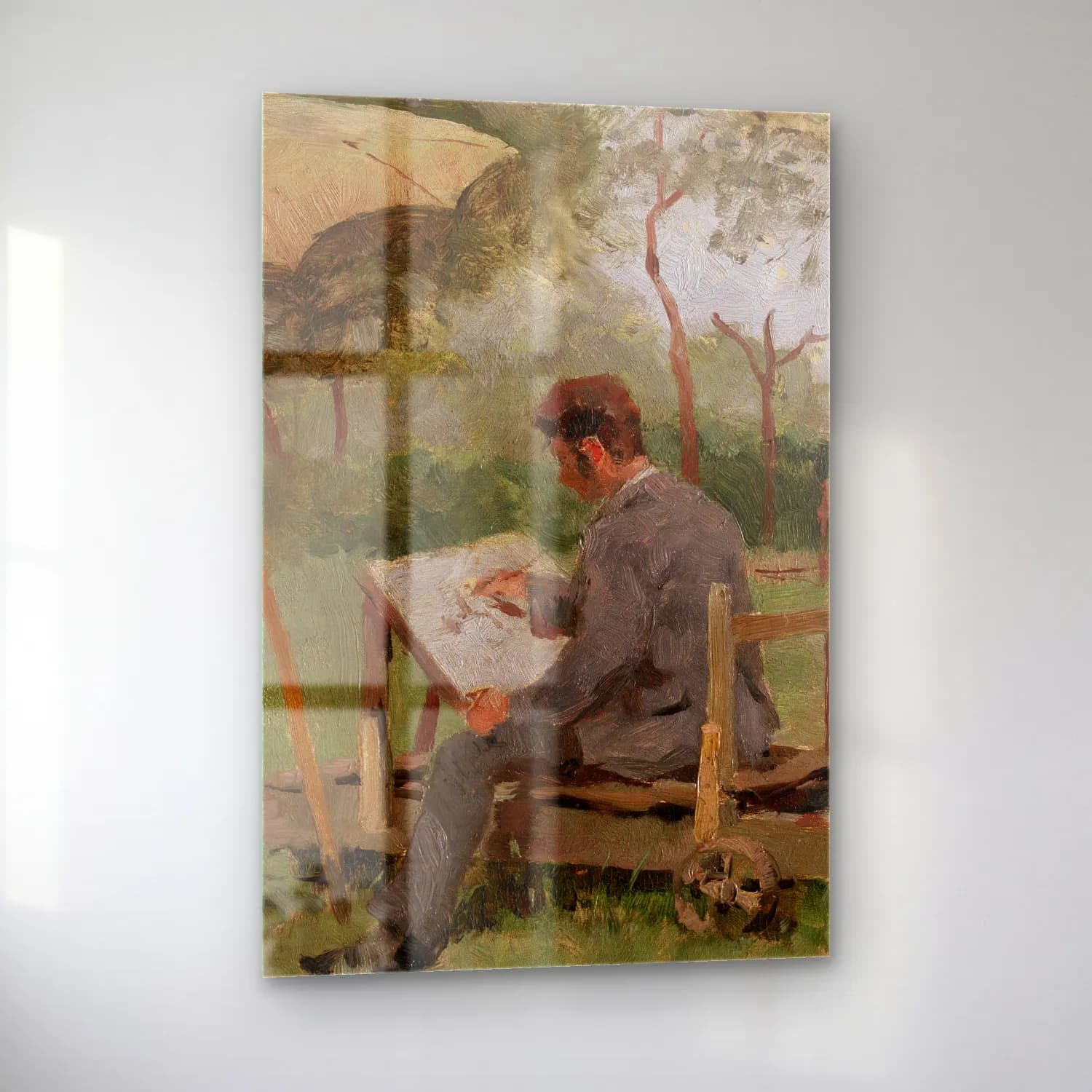 Theo van Rysselberghe – Armand Heins Painting Outdoors cam tablo — sol açıdan görünüm