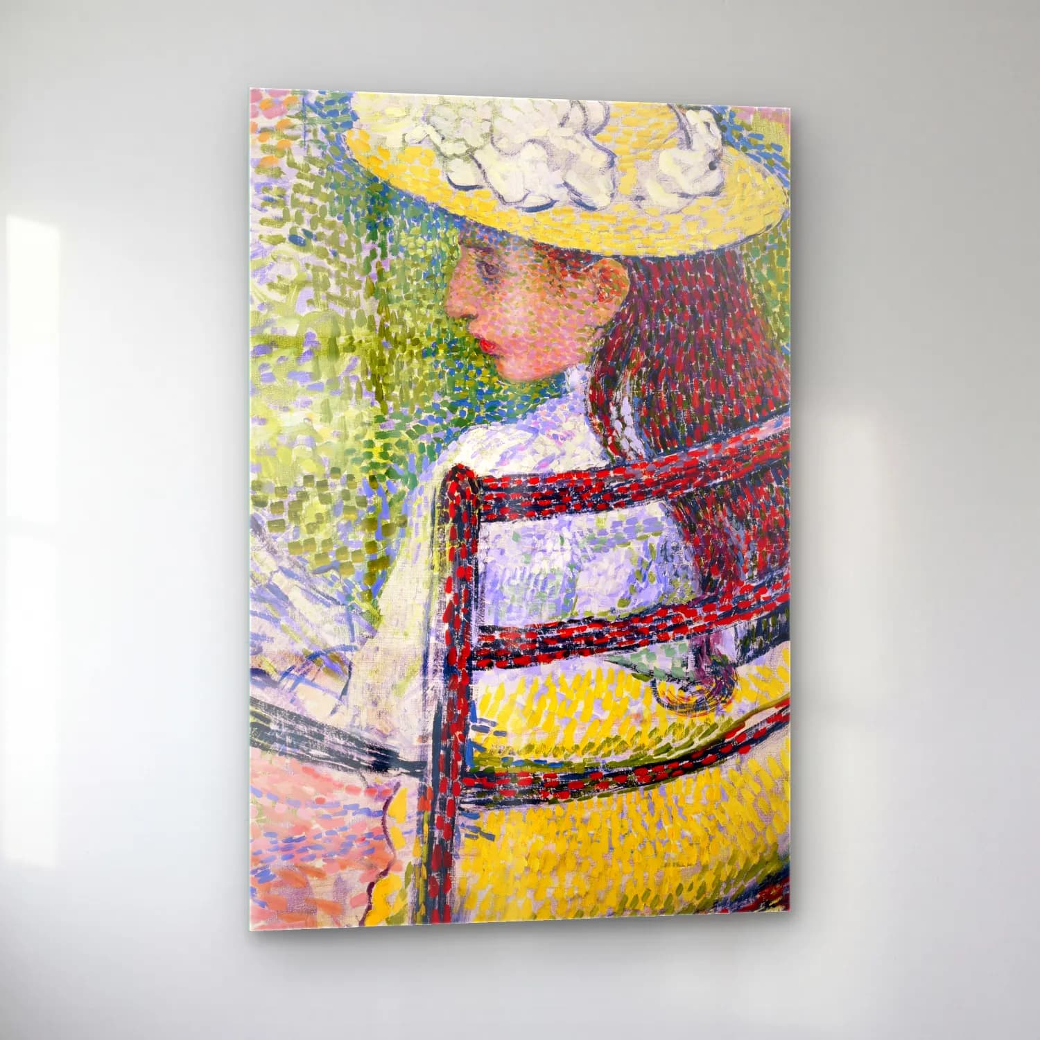 Theo van Rysselberghe – Jeanne Pissarro cam tablo — sol açıdan görünüm