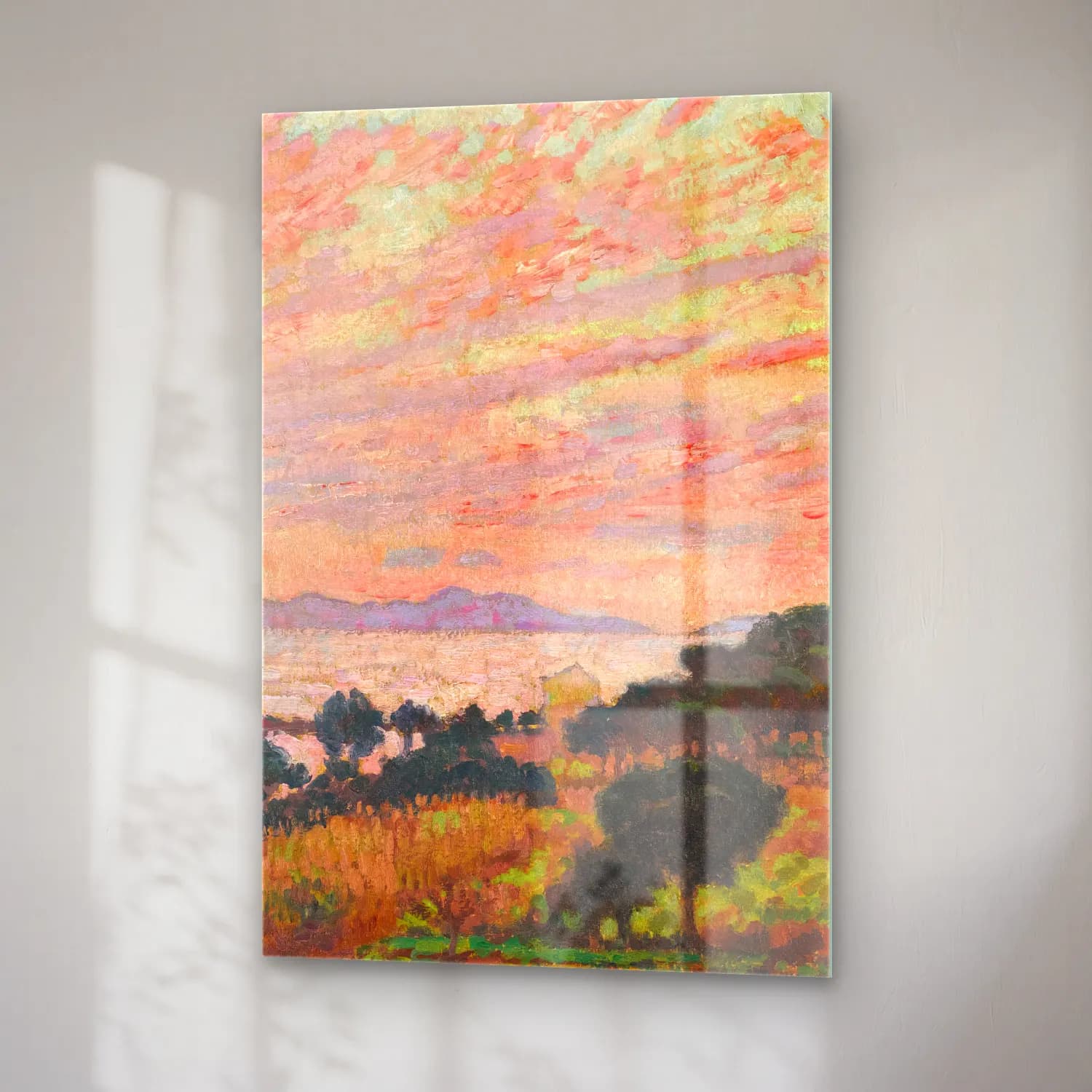 Theo van Rysselberghe – The Mediterranean at Le Lavandou cam tablo — sağ açıdan görünüm