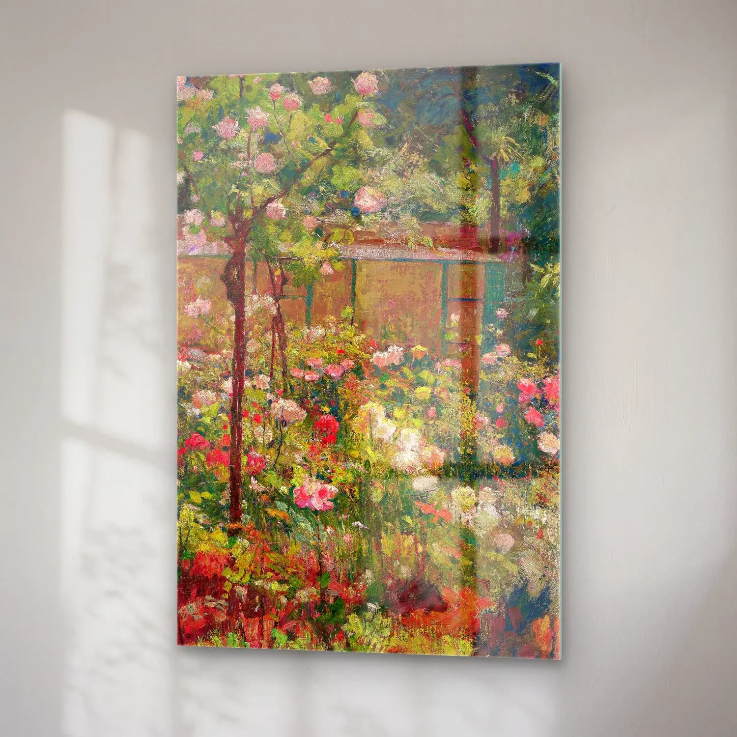 Robert William Vonnoh – Jardin en Fleurs (circa 1890) – Pastel Tonlar cam tablo — sağ açıdan görünüm
