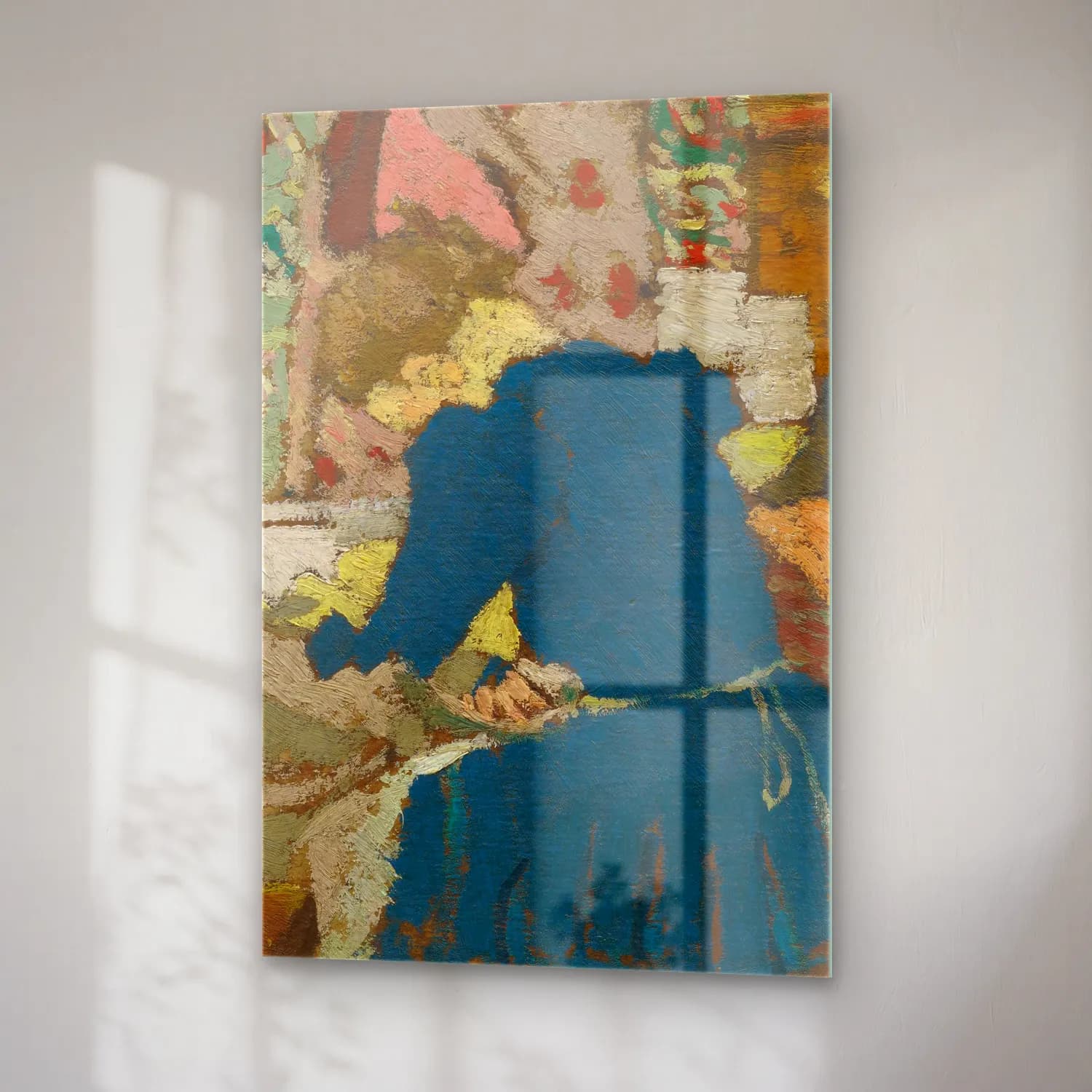Édouard Vuillard – Soyut Manzara – Mavi Tonlar cam tablo — sağ açıdan görünüm