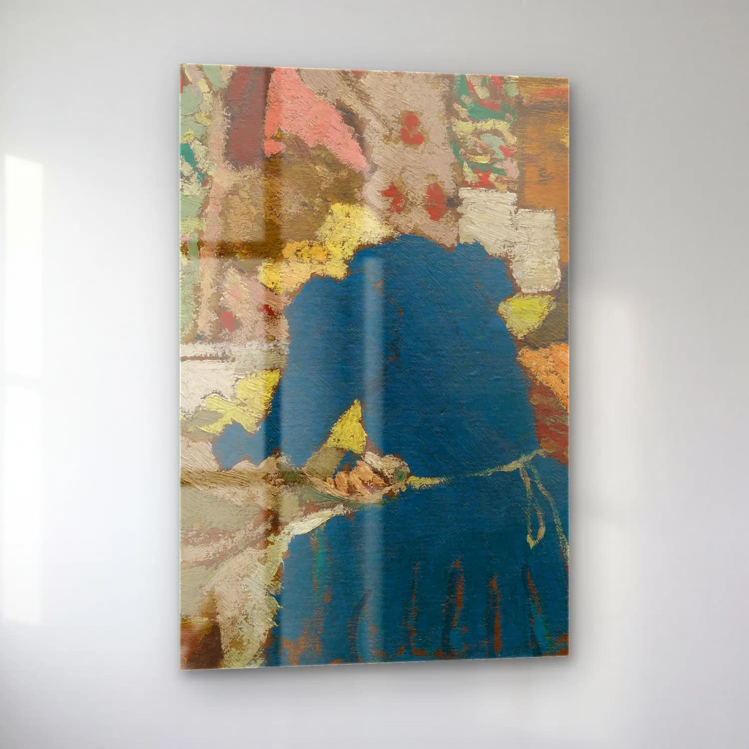 Édouard Vuillard – Soyut Manzara – Mavi Tonlar cam tablo — sol açıdan görünüm