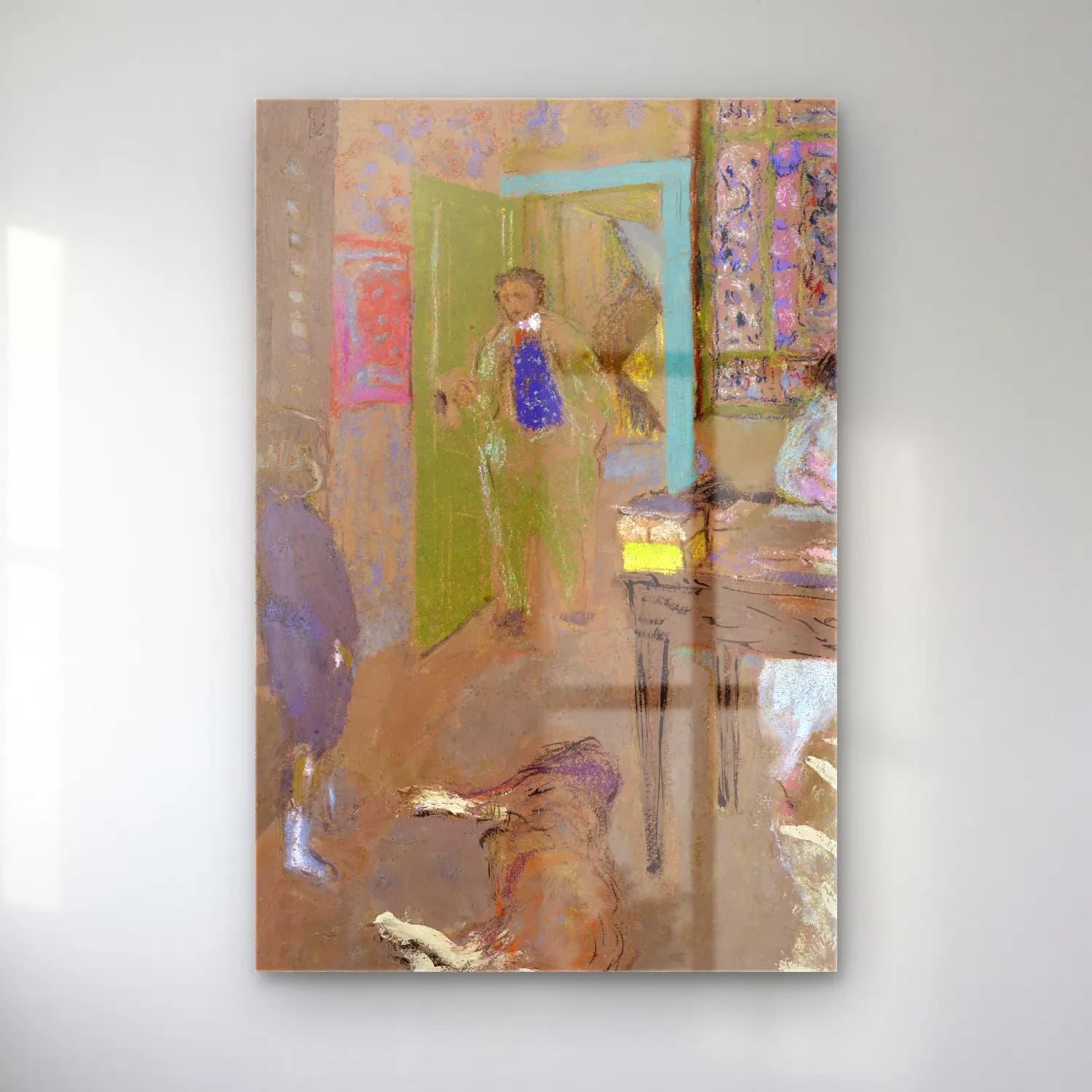 Édouard Vuillard – Vintage İç Mekân cam tablo — Édouard Vuillard – Vintage İç Mekân — empresyonist vintage i̇ç mekân