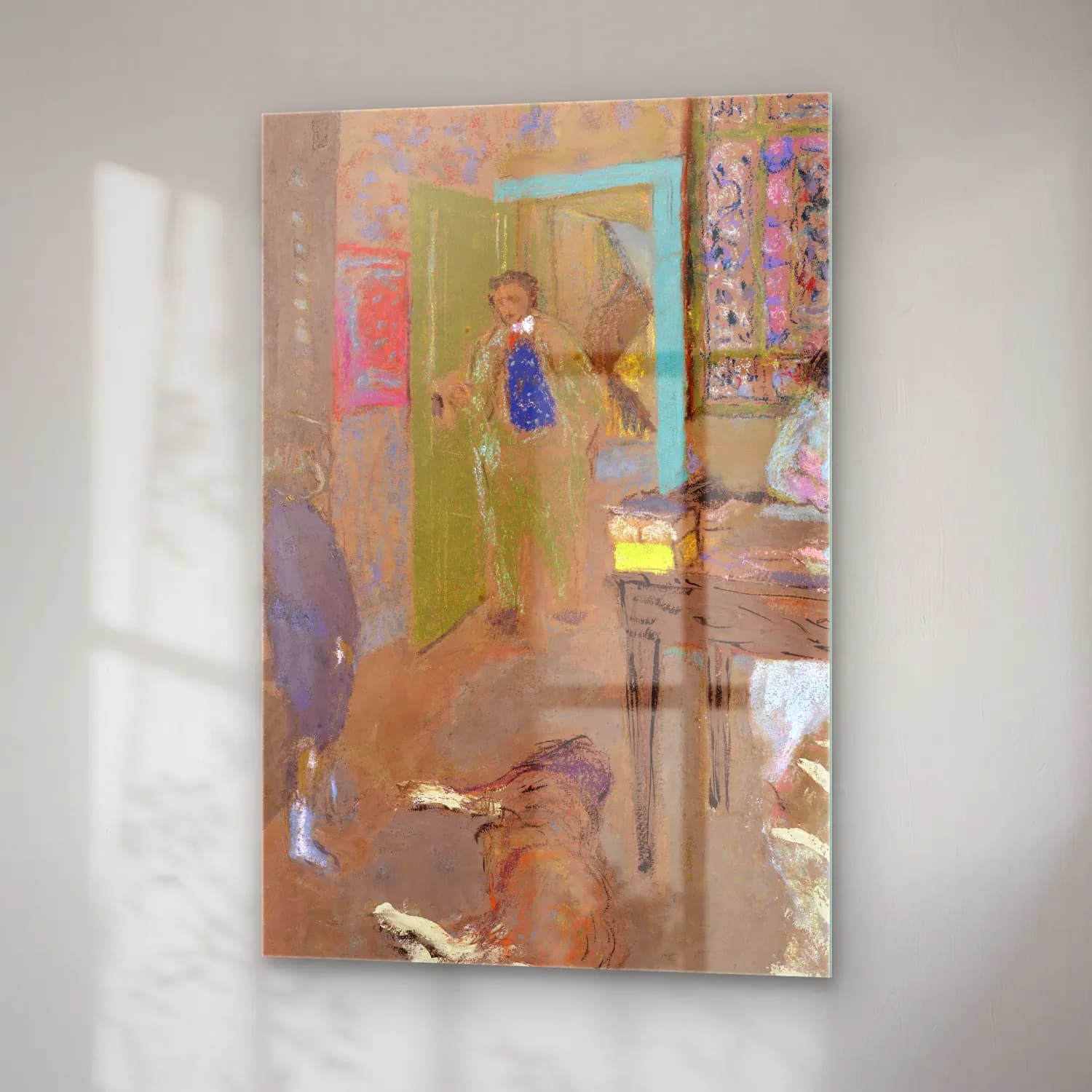 Édouard Vuillard – Vintage İç Mekân cam tablo — sağ açıdan görünüm