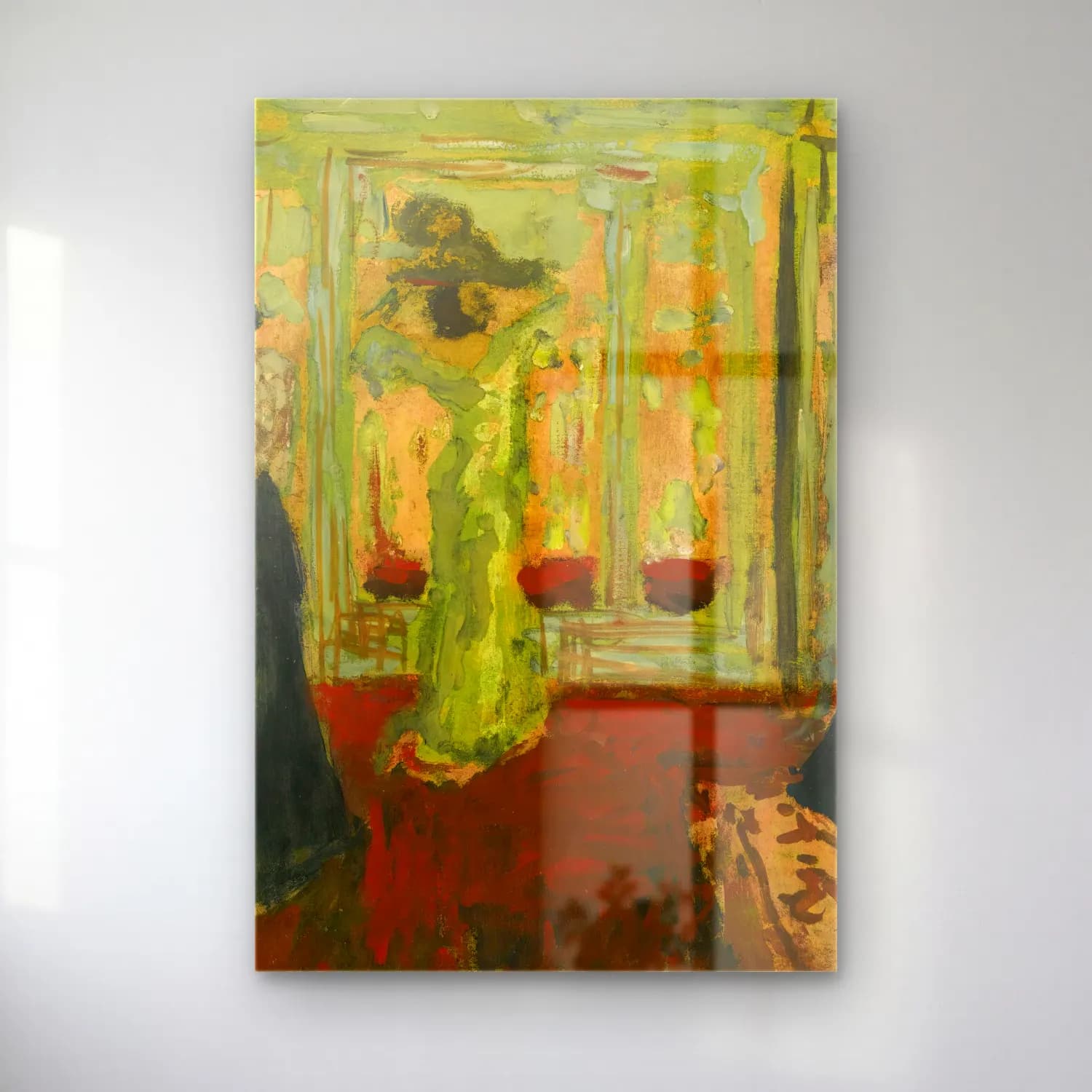 Édouard Vuillard – Vintage İç Mekân – Yeşil Tonlar cam tablo — Édouard Vuillard – Vintage İç Mekân – Yeşil Tonlar — empresyonist vintage i̇ç mekân