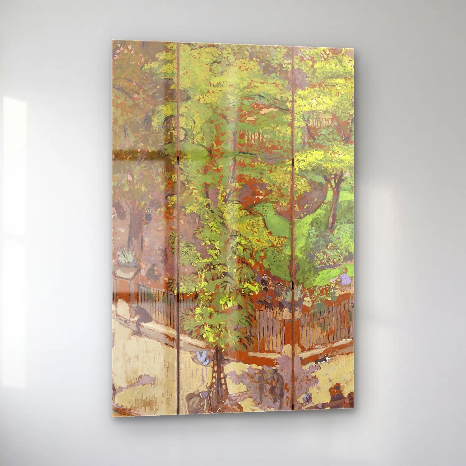 Édouard Vuillard – Çiçek Bahçesi cam tablo — sol açıdan görünüm