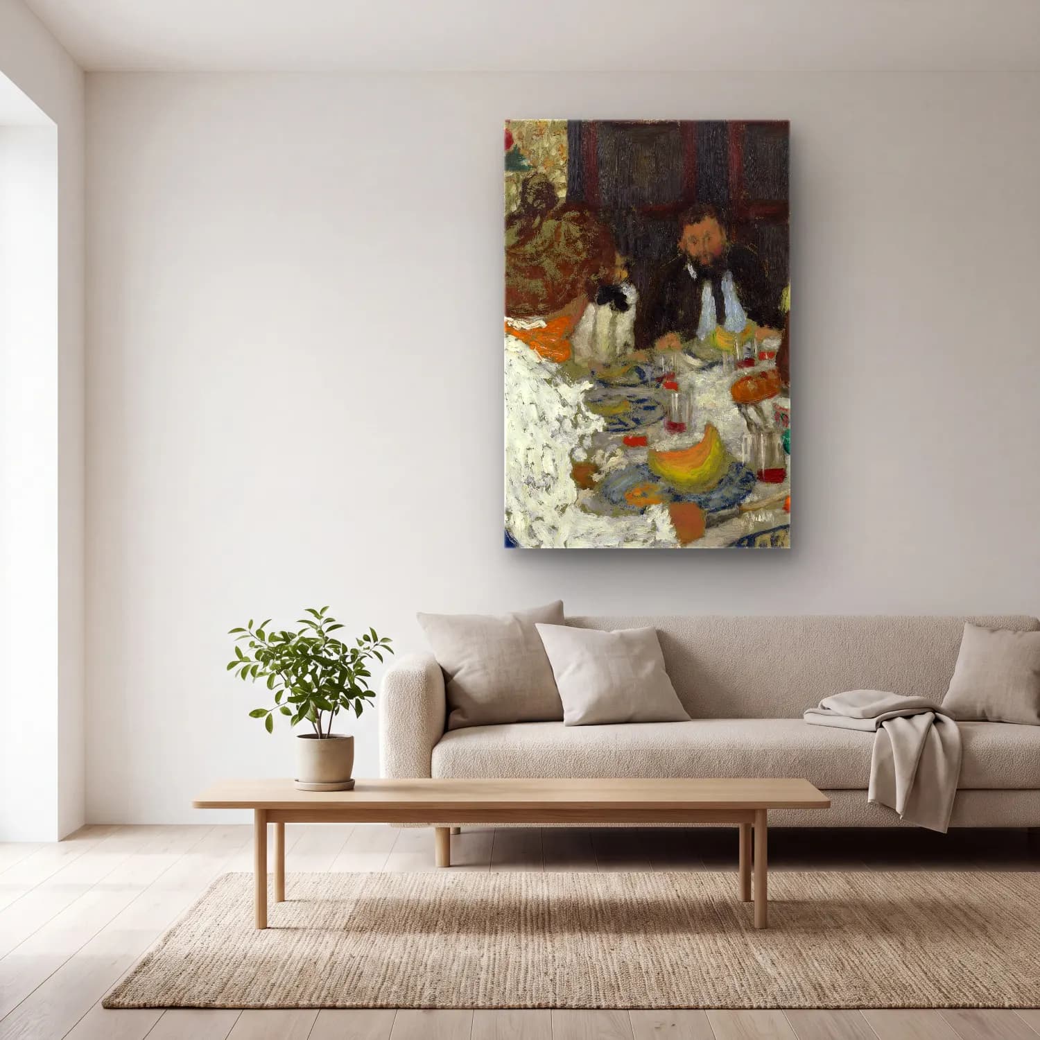Édouard Vuillard – Ekmek ve Pastalar cam tablo — açık renk salonda