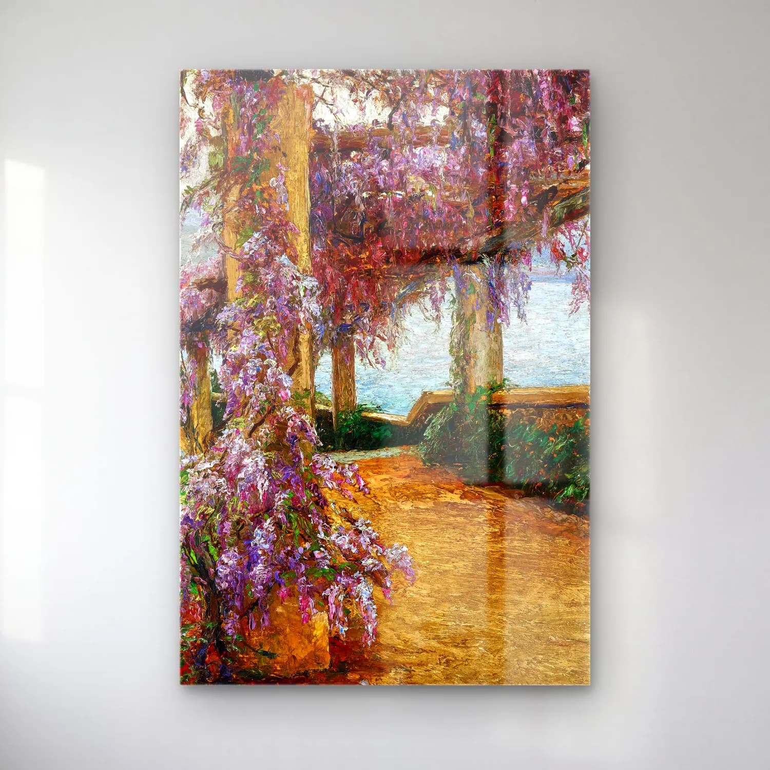 Olga Wisinger-Florian – A Wisteria-Covered Pergola in the Garden of Villa Haas in… cam tablo — Olga Wisinger-Florian – A Wisteria-Covered Pergola in the Garden of Villa Haas in… — empresyonist çiçek bahçesi