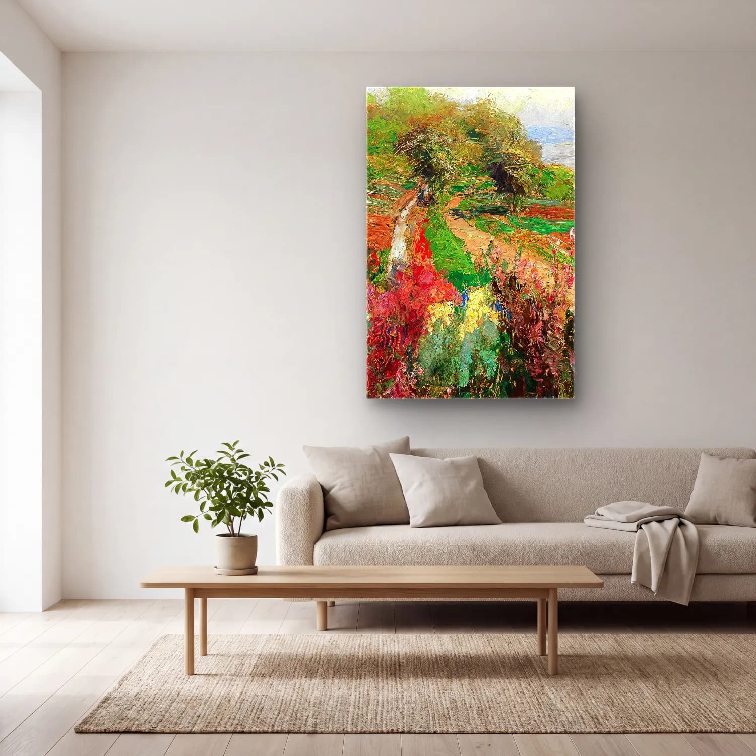 Olga Wisinger-Florian – A coastal landscape cam tablo — açık renk salonda