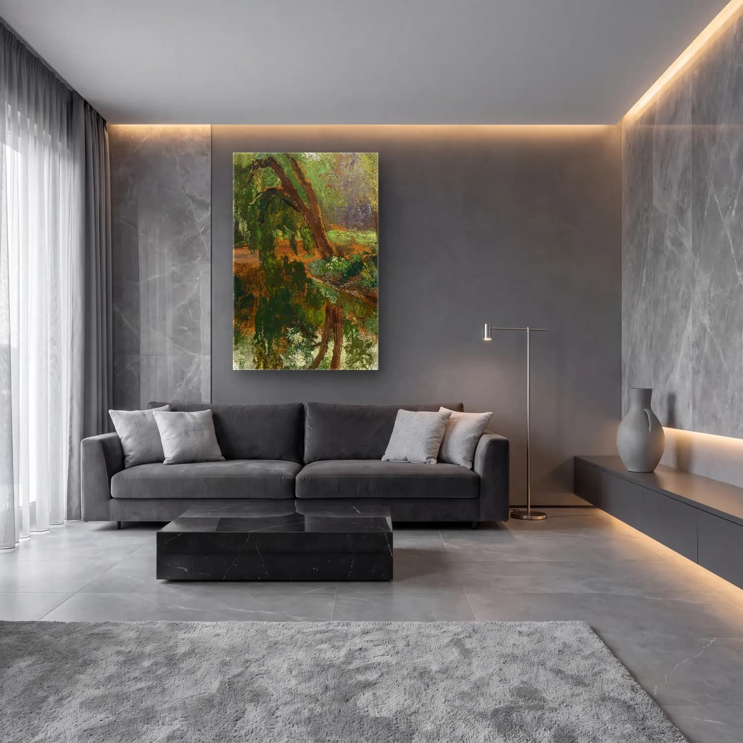 Olga Wisinger-Florian – Aulandschaft cam tablo — lüks salon duvarında