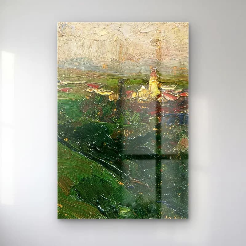 Olga Wisinger-Florian – Blick auf das Kahlenberger Dorf cam tablo — Olga Wisinger-Florian – Blick auf das Kahlenberger Dorf — empresyonist soyut manzara