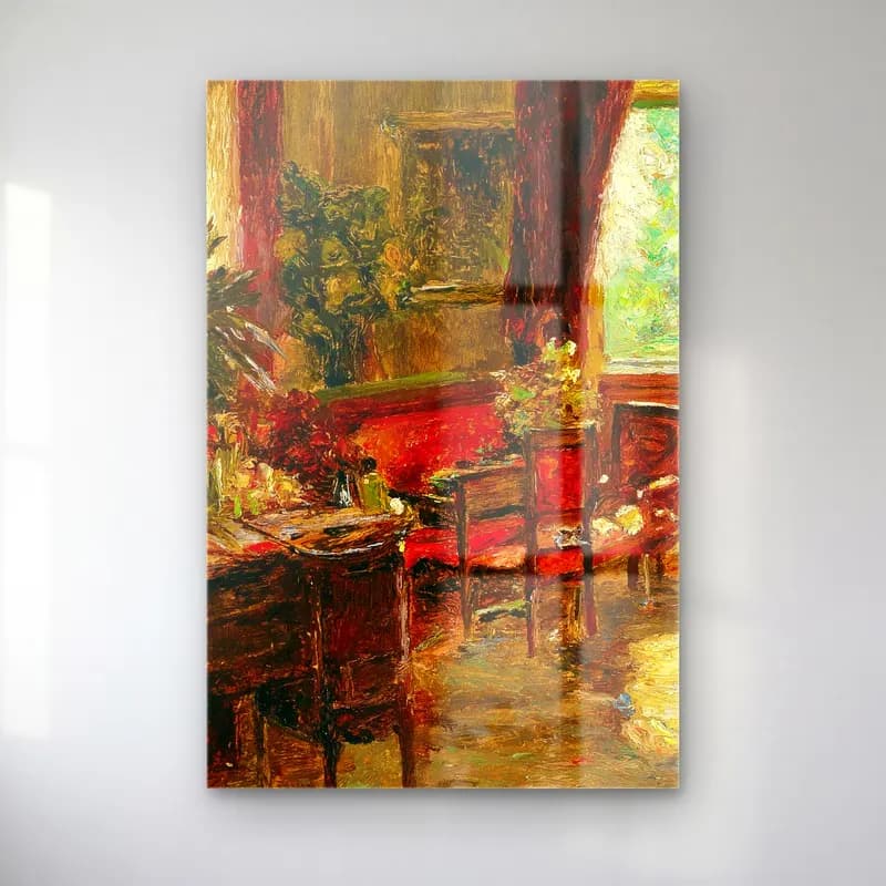 Olga Wisinger-Florian – Interior cam tablo — Olga Wisinger-Florian – Interior — empresyonist vintage i̇ç mekân