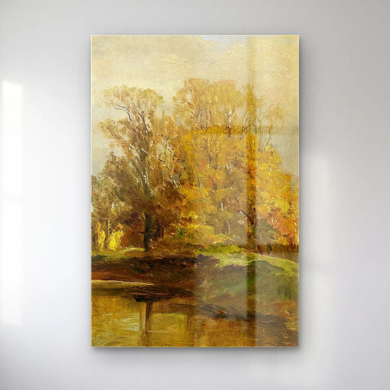 Olga Wisinger-Florian – Landscape Study cam tablo — Olga Wisinger-Florian – Landscape Study — empresyonist sonbahar ağaçları