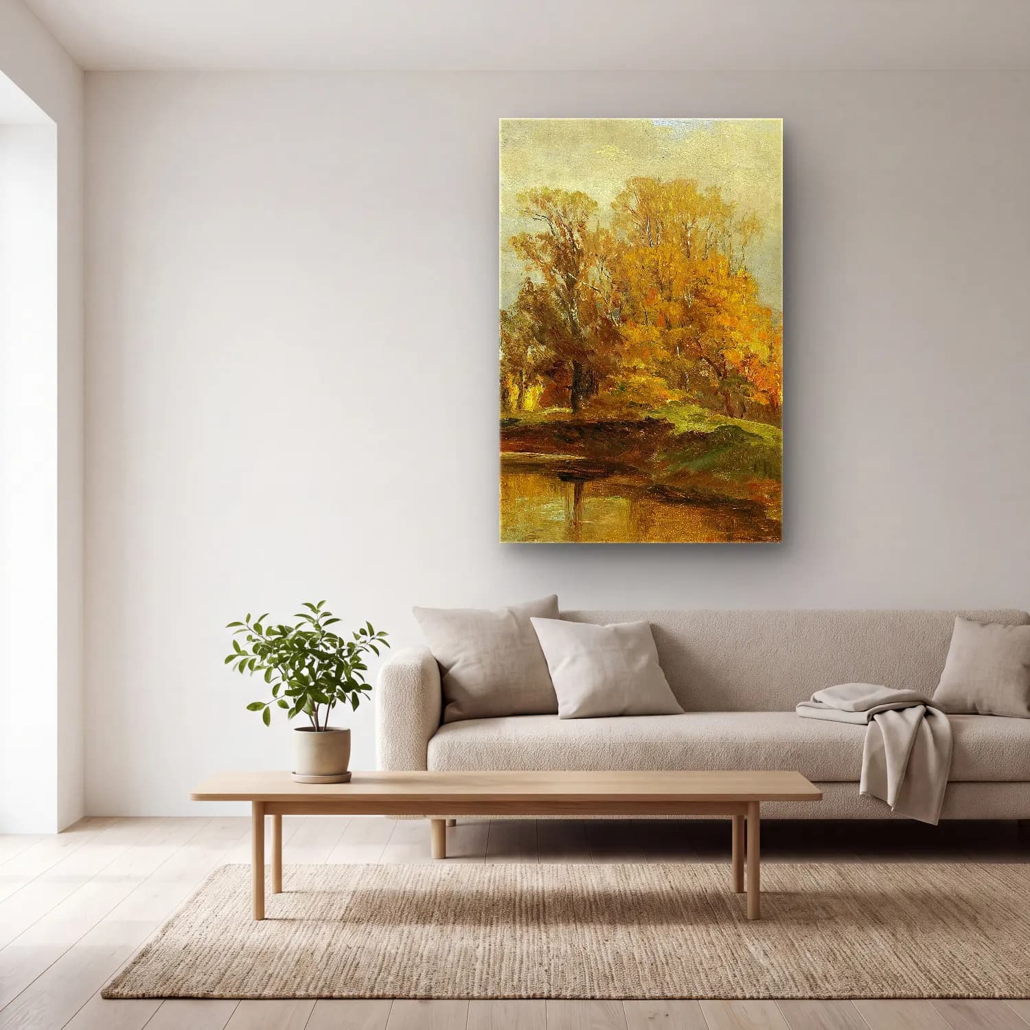 Olga Wisinger-Florian – Landscape Study cam tablo — açık renk salonda