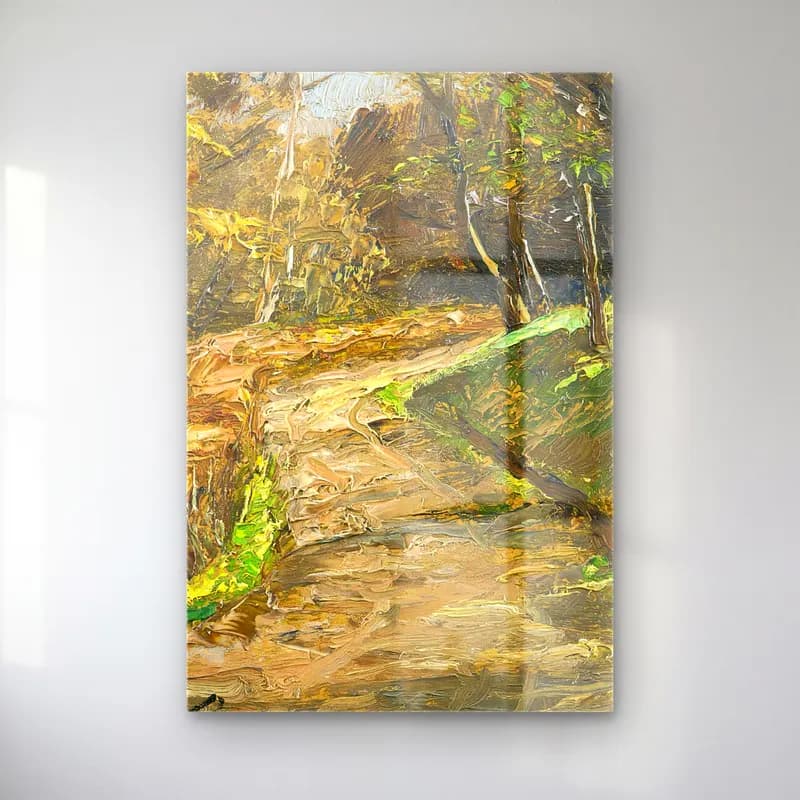 Olga Wisinger-Florian – Pathway In Early Spring cam tablo — Olga Wisinger-Florian – Pathway In Early Spring — yağlı boya kırda nehir