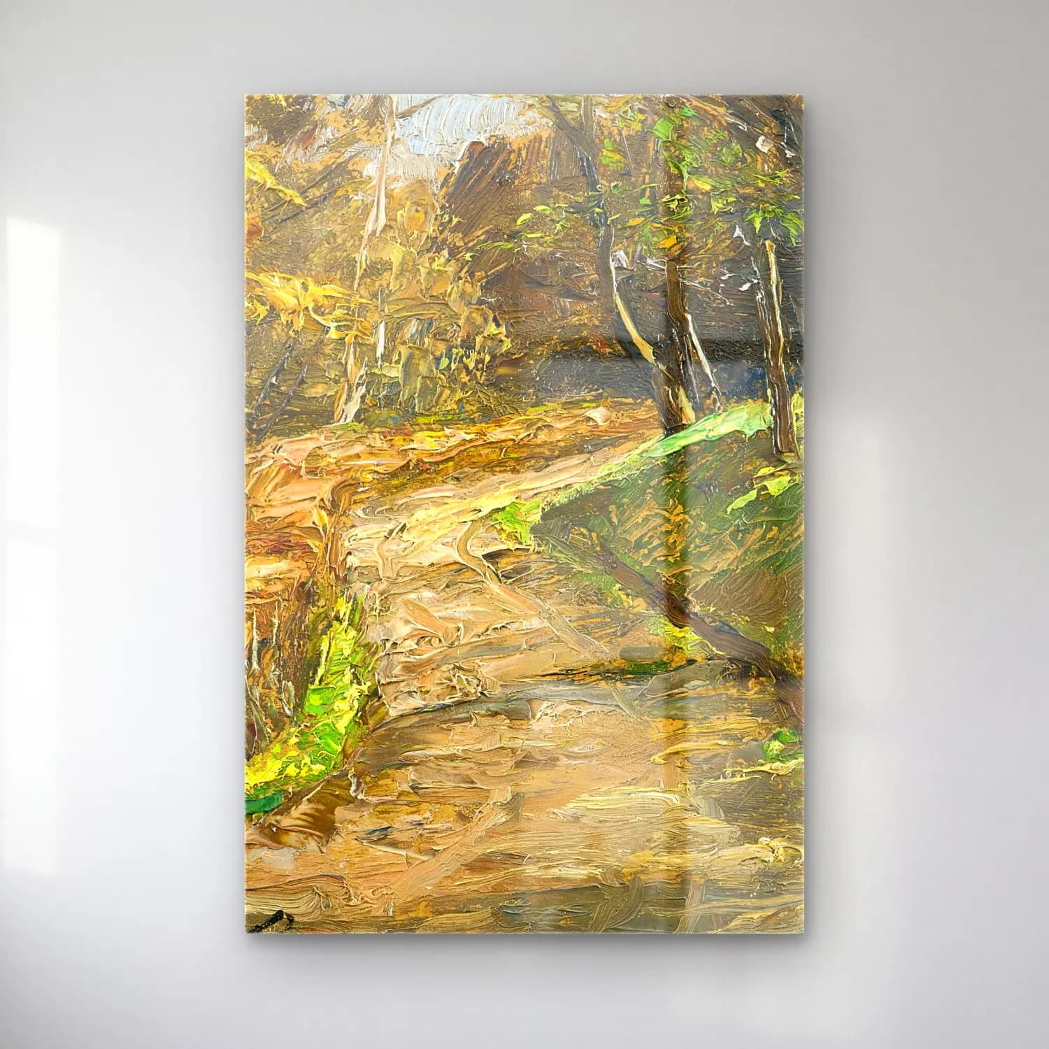 Olga Wisinger-Florian – Pathway In Early Spring cam tablo — Olga Wisinger-Florian – Pathway In Early Spring — yağlı boya kırda nehir