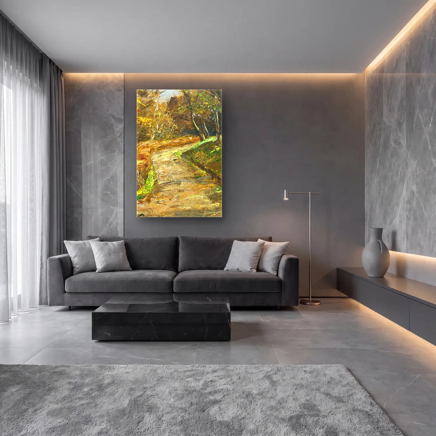 Olga Wisinger-Florian – Pathway In Early Spring cam tablo — lüks salon duvarında