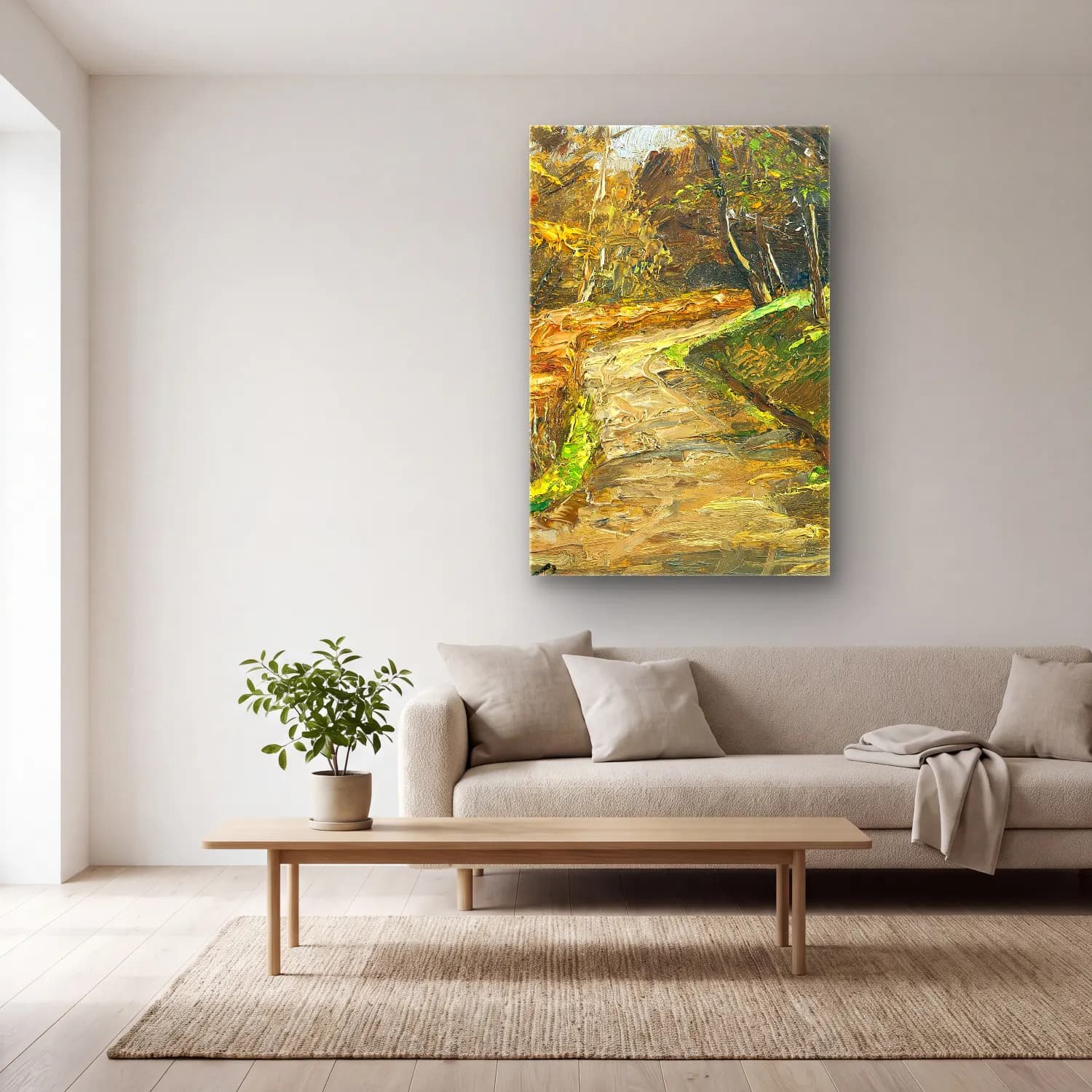 Olga Wisinger-Florian – Pathway In Early Spring cam tablo — açık renk salonda