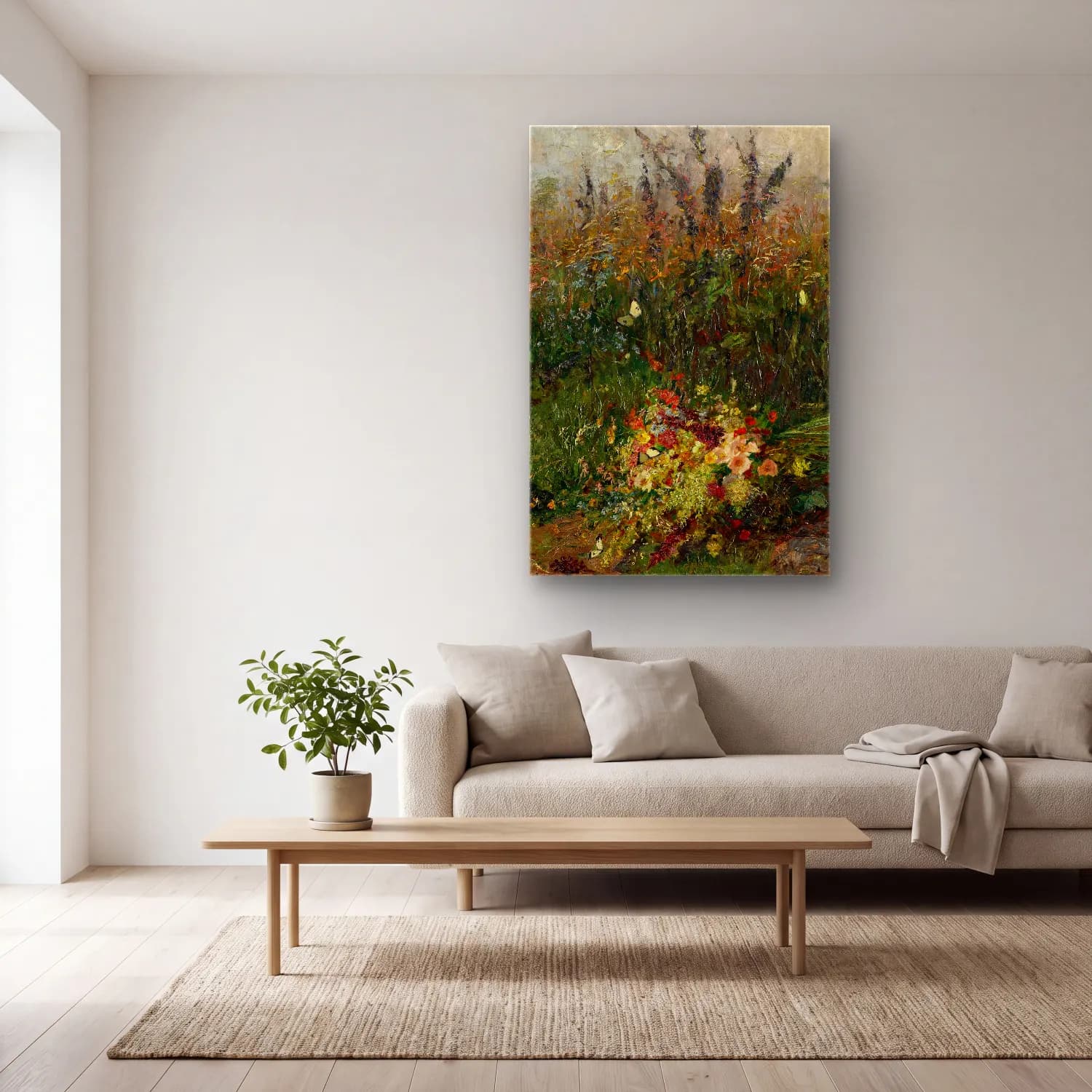 Olga Wisinger-Florian – Summer Flowers of the Field cam tablo — açık renk salonda