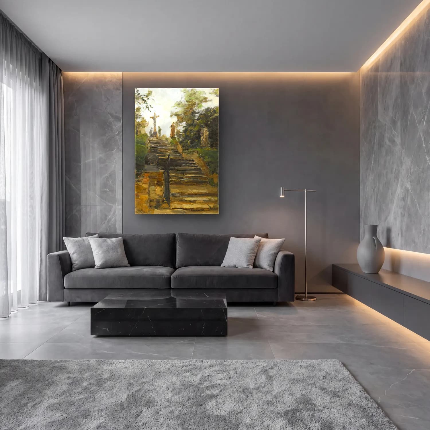 Olga Wisinger-Florian – The Bisamberg Near Vienna cam tablo — lüks salon duvarında