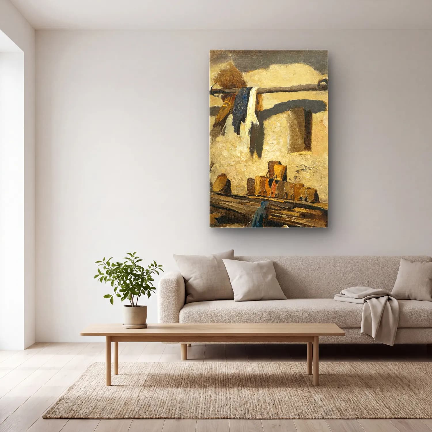 Olga Wisinger-Florian – Wall of a house cam tablo — açık renk salonda