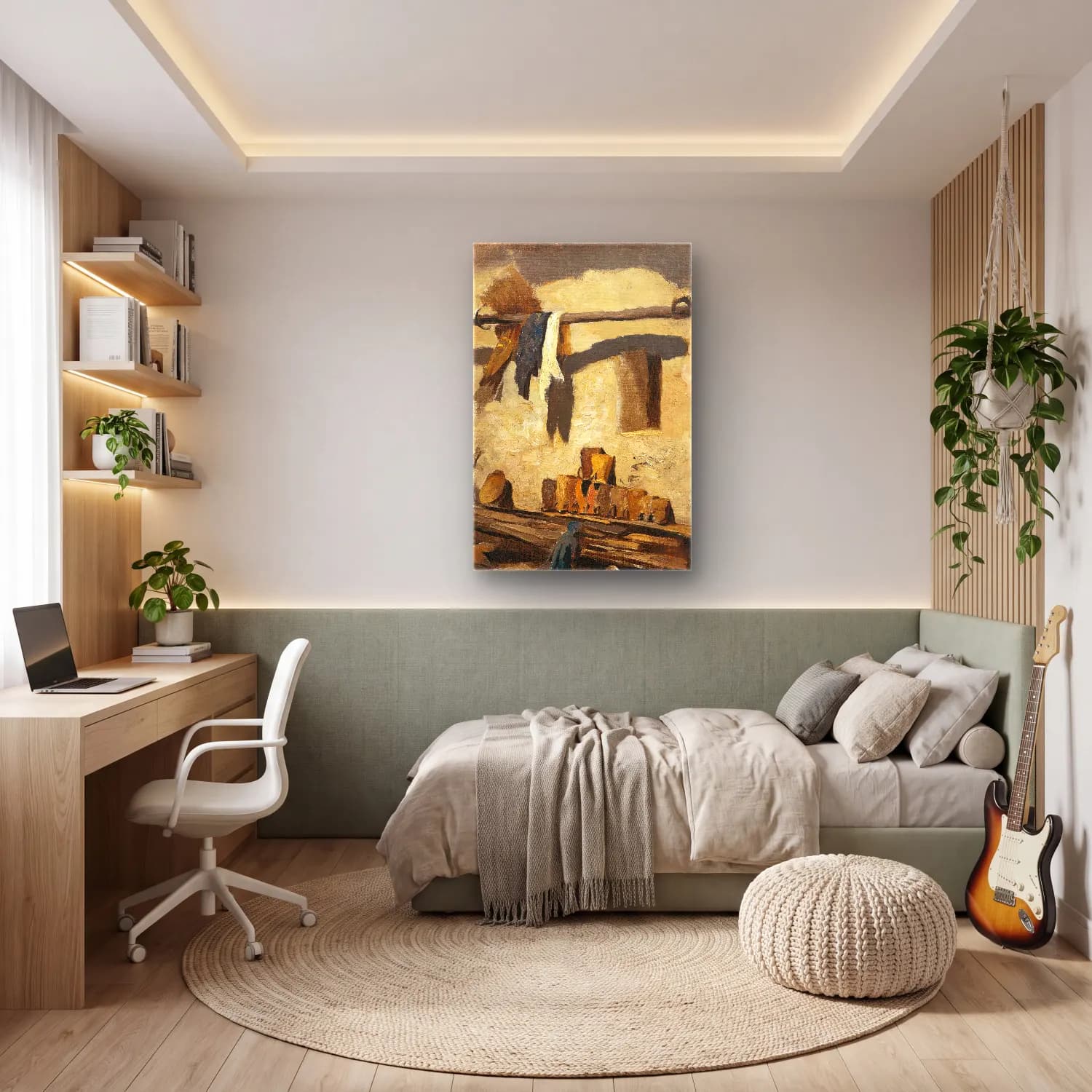 Olga Wisinger-Florian – Wall of a house cam tablo — genç odasında