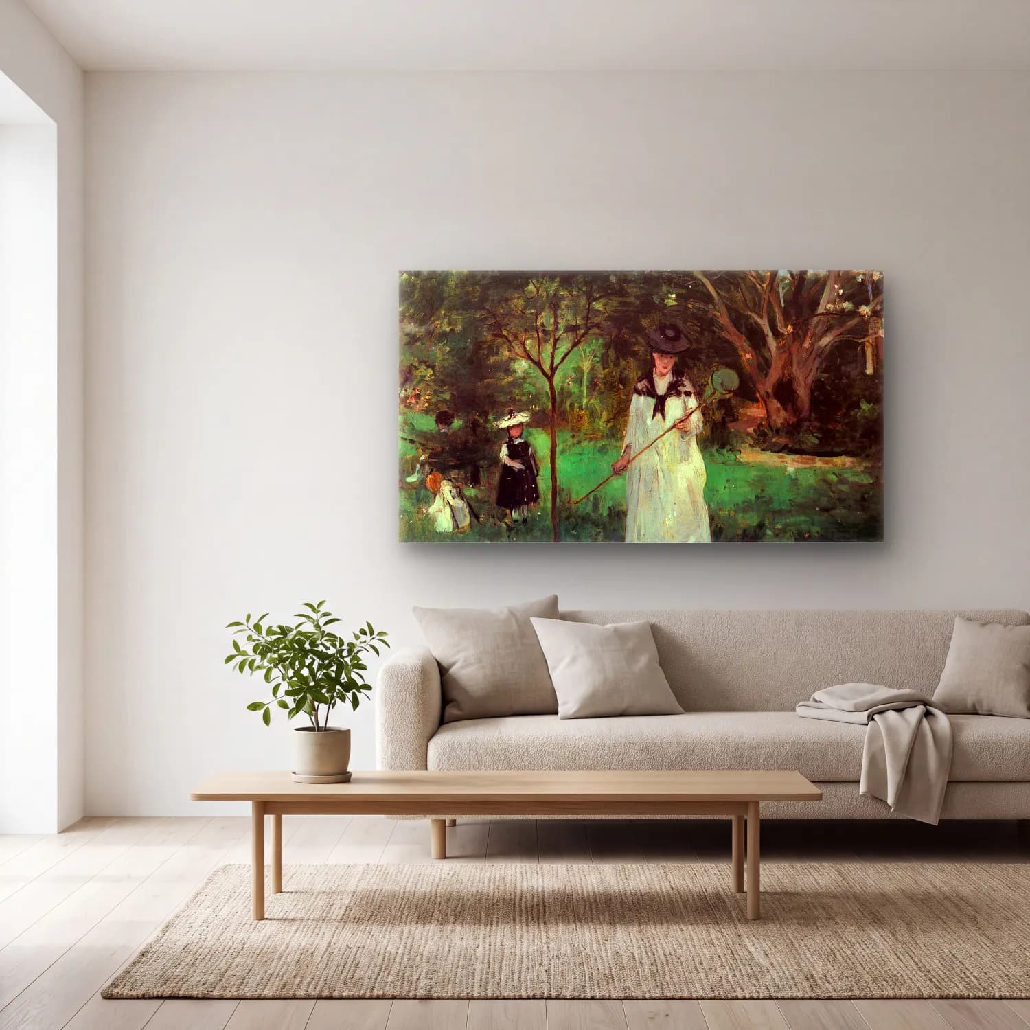 Berthe Morisot – Butterfly hunting cam tablo — açık renk salonda