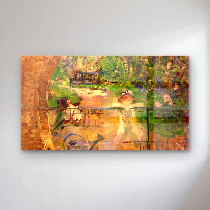 Berthe Morisot – Chair in the garden cam tablo — Berthe Morisot – Chair in the garden — empresyonist çiçek bahçesi