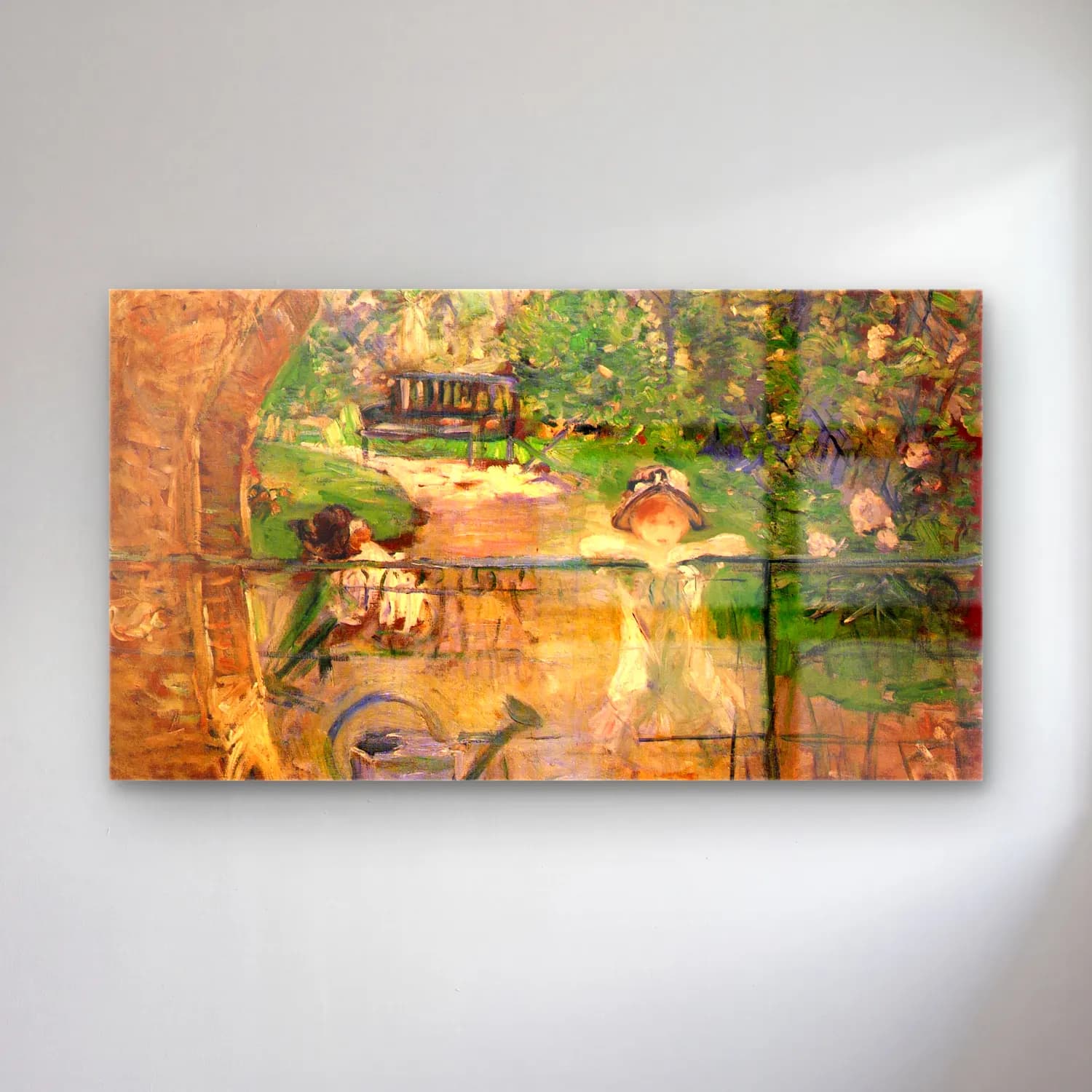 Berthe Morisot – Chair in the garden cam tablo — Berthe Morisot – Chair in the garden — empresyonist çiçek bahçesi