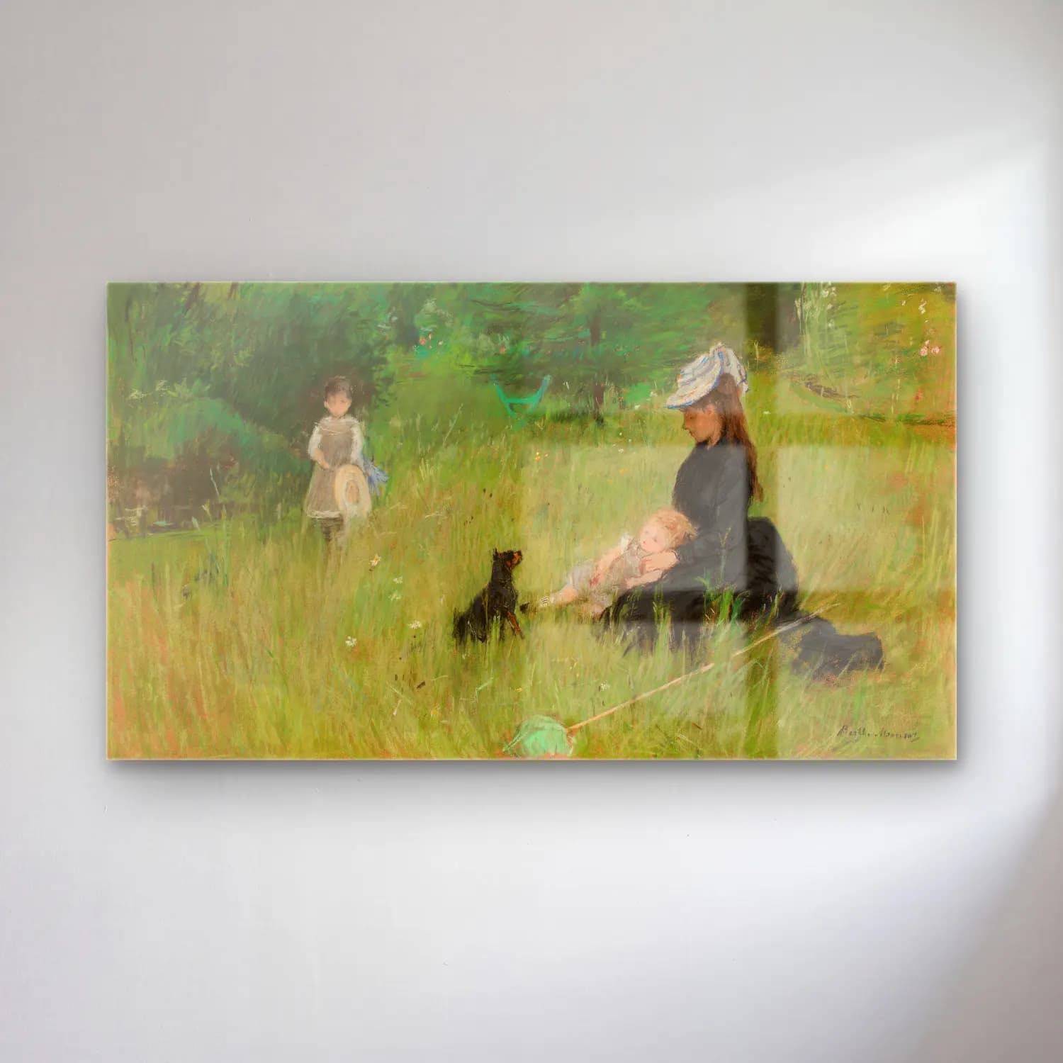 Berthe Morisot – Dans le parc cam tablo — Berthe Morisot – Dans le parc — empresyonist anne ve çocuk