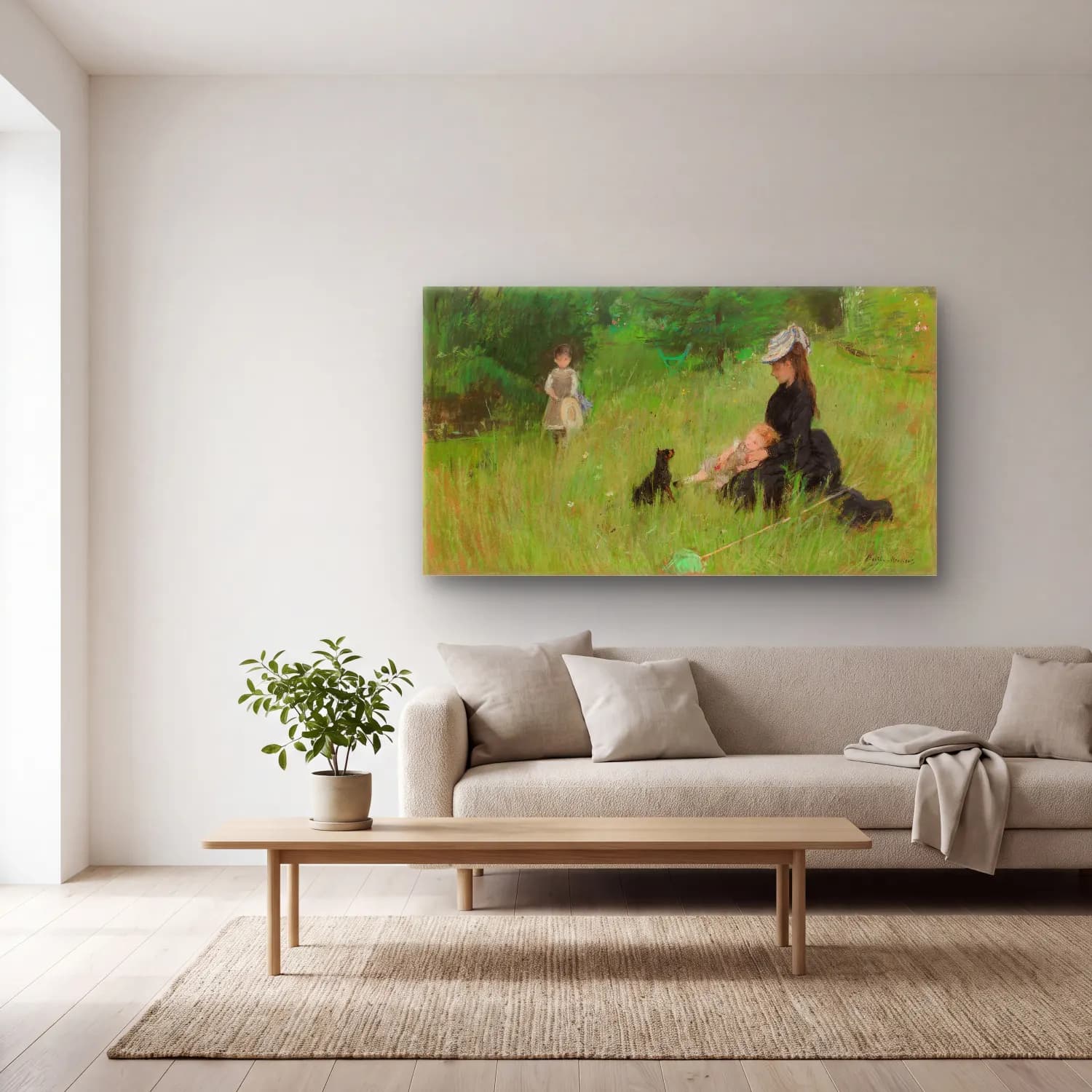Berthe Morisot – Dans le parc cam tablo — açık renk salonda