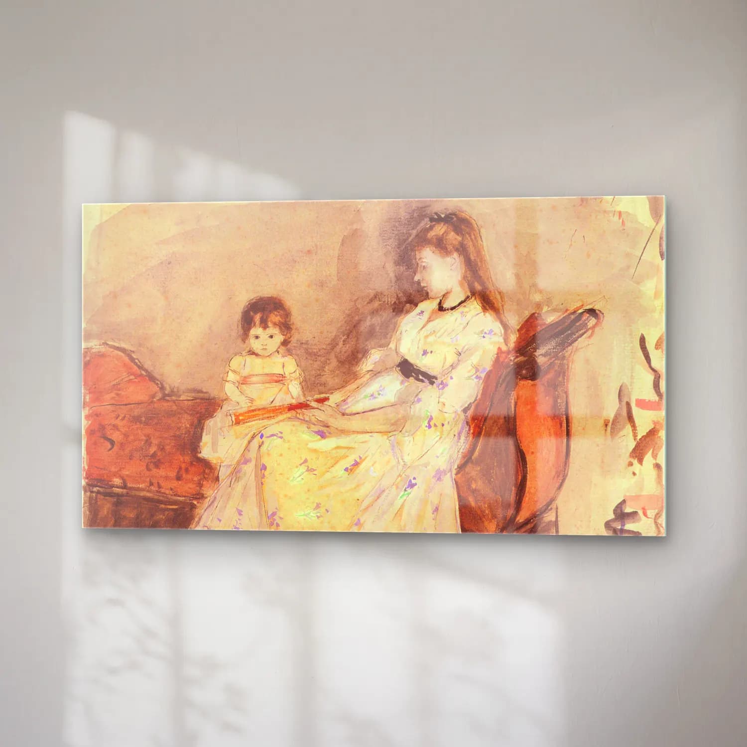 Berthe Morisot – Edma, the sister of the artist with her daughter cam tablo — sağ açıdan görünüm
