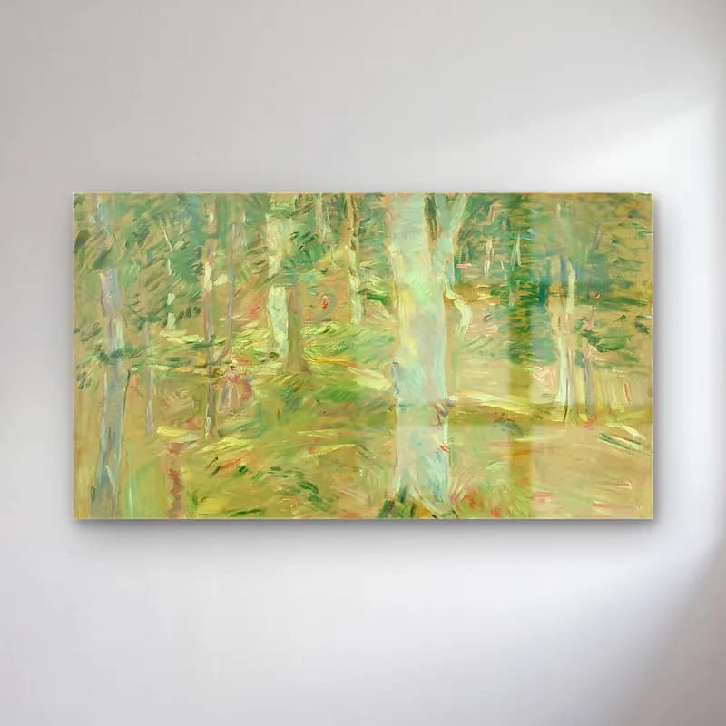 Berthe Morisot – Forêt de Compiègne – Yeşil Tonlar cam tablo — Berthe Morisot – Forêt de Compiègne – Yeşil Tonlar — empresyonist orman