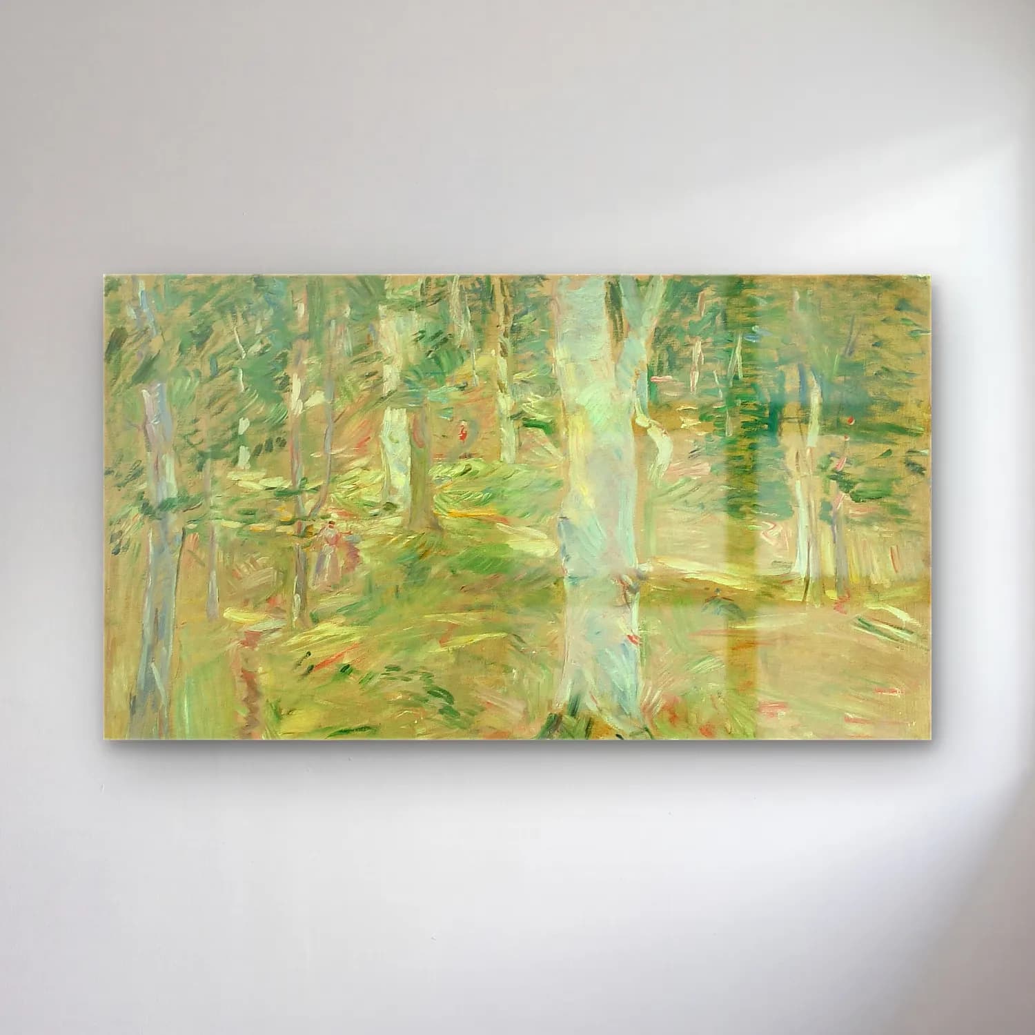 Berthe Morisot – Forêt de Compiègne – Yeşil Tonlar cam tablo — Berthe Morisot – Forêt de Compiègne – Yeşil Tonlar — empresyonist orman