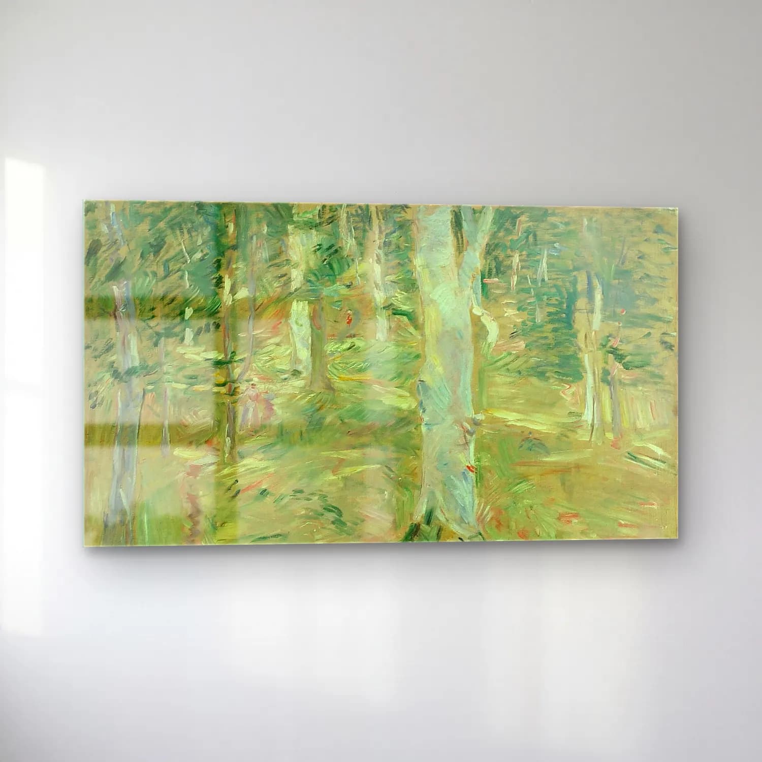 Berthe Morisot – Forêt de Compiègne – Yeşil Tonlar cam tablo — sol açıdan görünüm