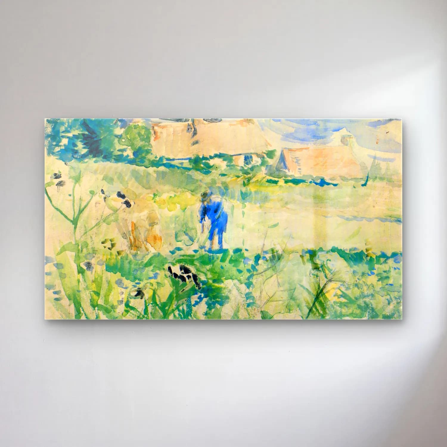Berthe Morisot – Gorey cam tablo — Berthe Morisot – Gorey — suluboya kır evi