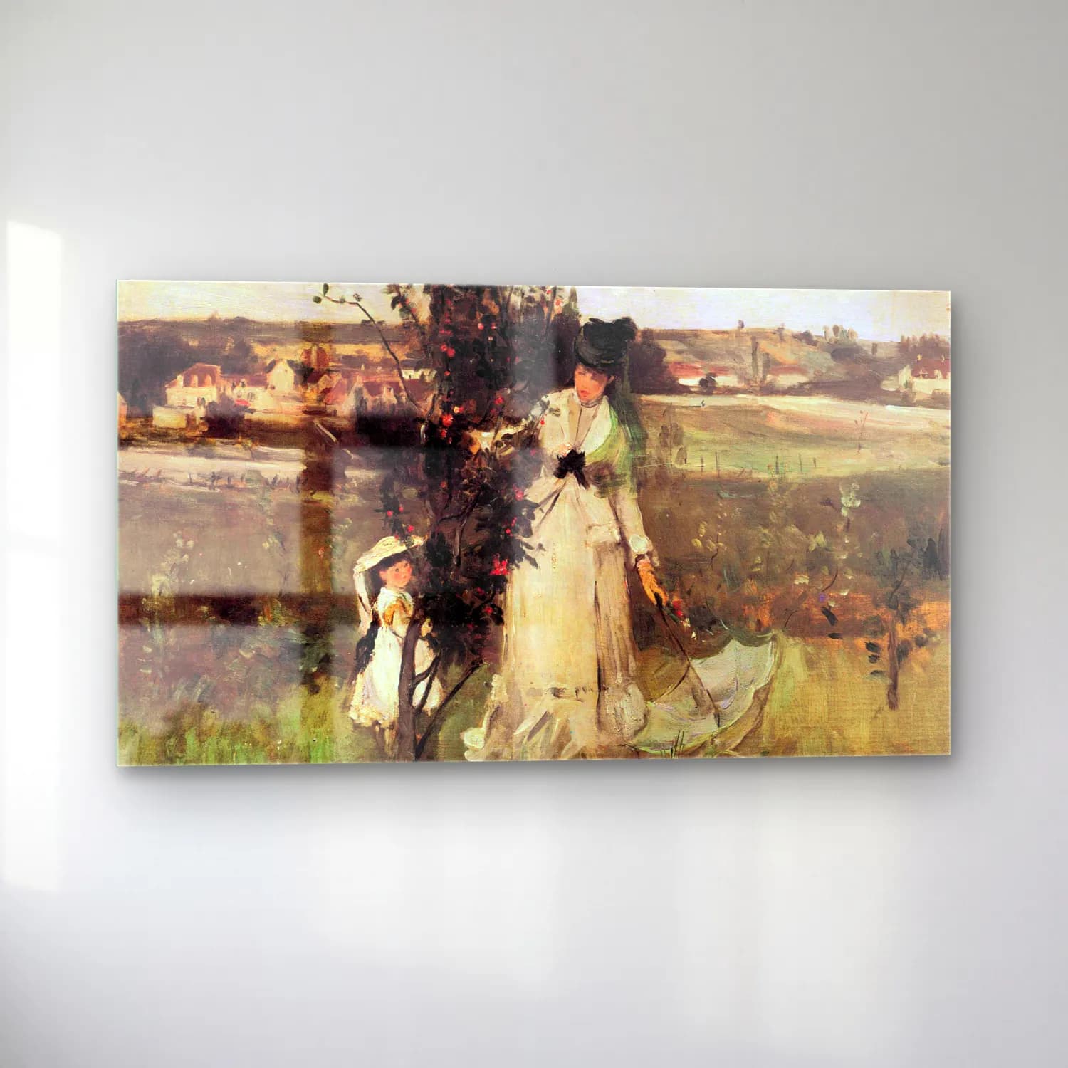 Berthe Morisot – Hanging the Laundry out to Dry-Morisot cam tablo — sol açıdan görünüm