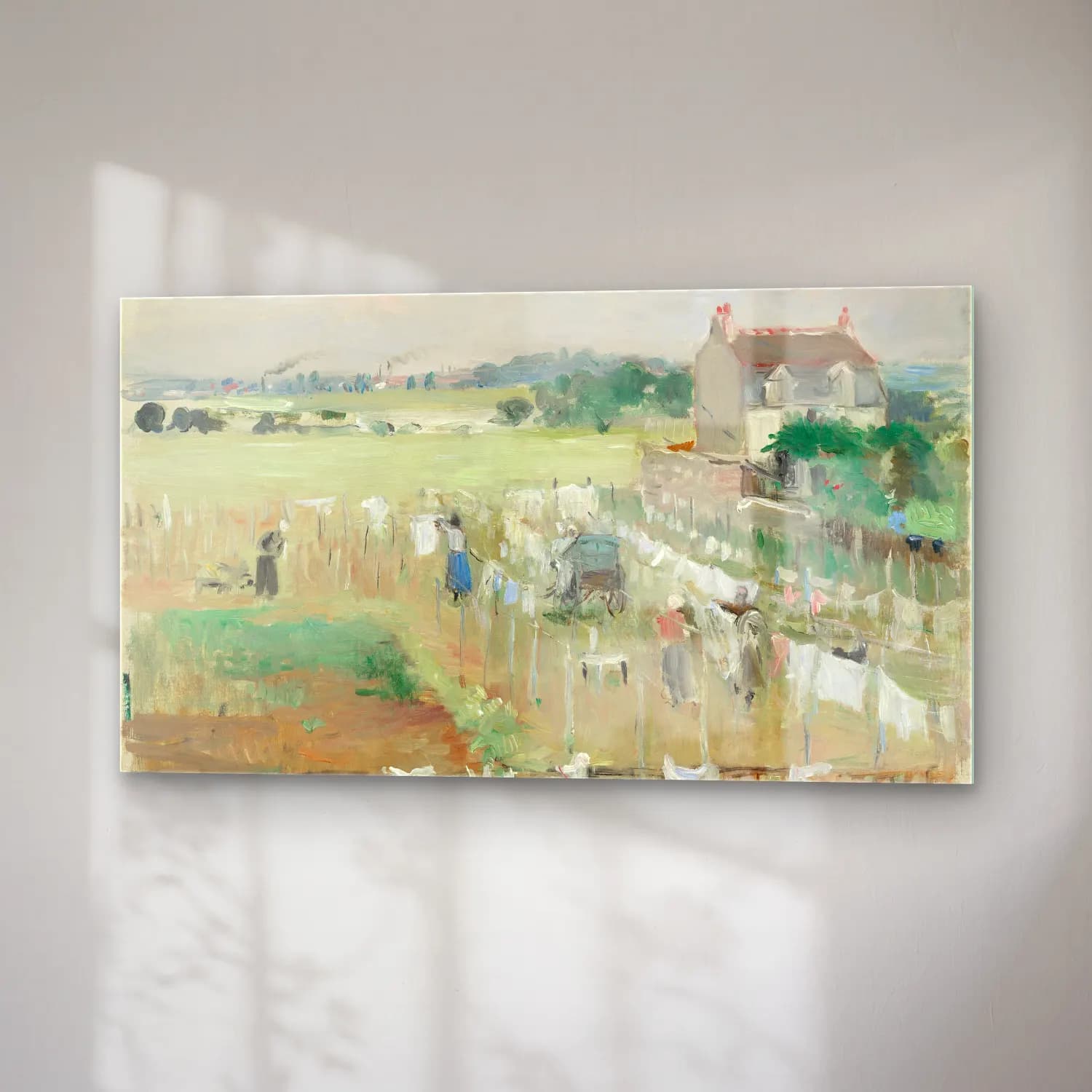 Berthe Morisot – Hanging the Laundry out to Dry cam tablo — sağ açıdan görünüm