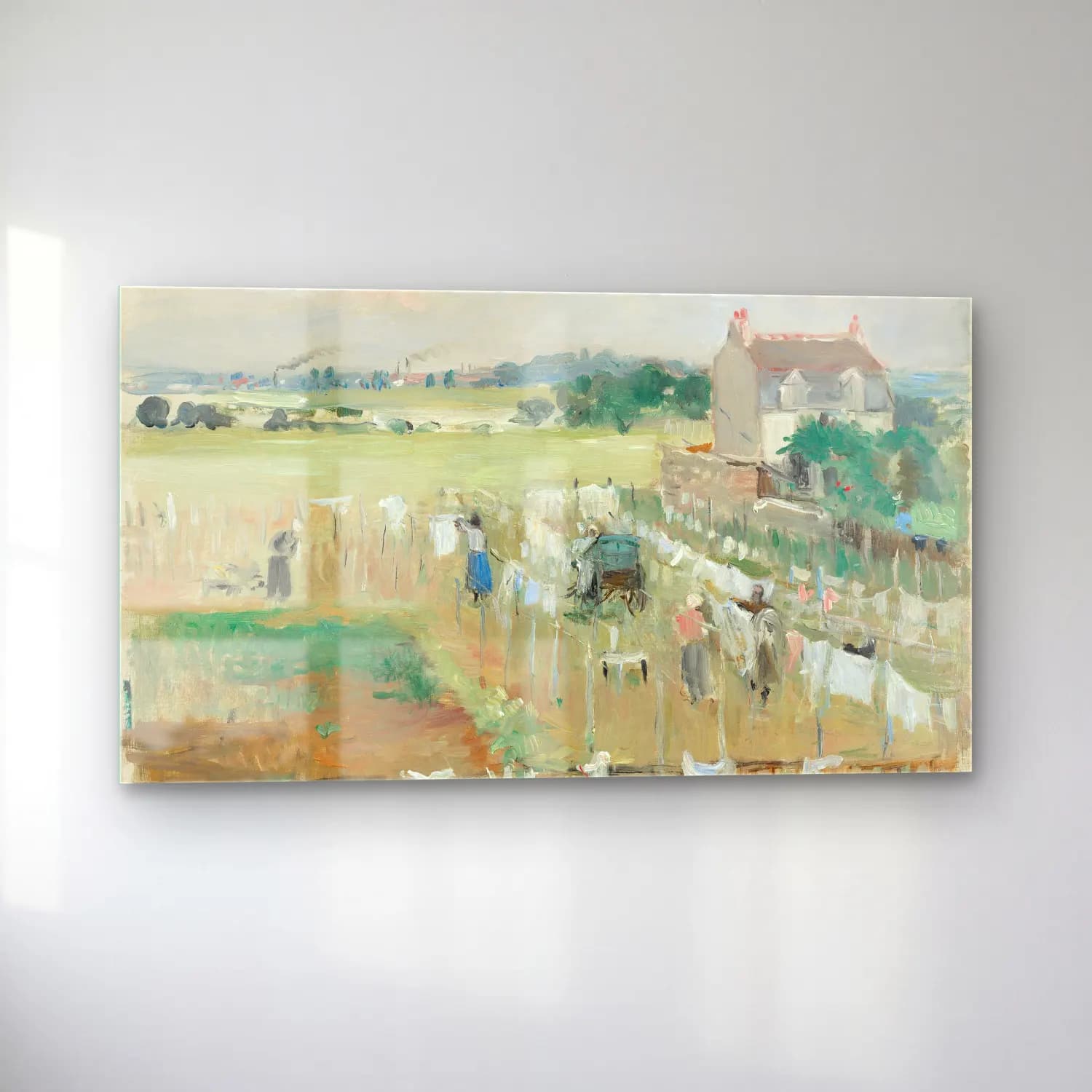 Berthe Morisot – Hanging the Laundry out to Dry cam tablo — sol açıdan görünüm