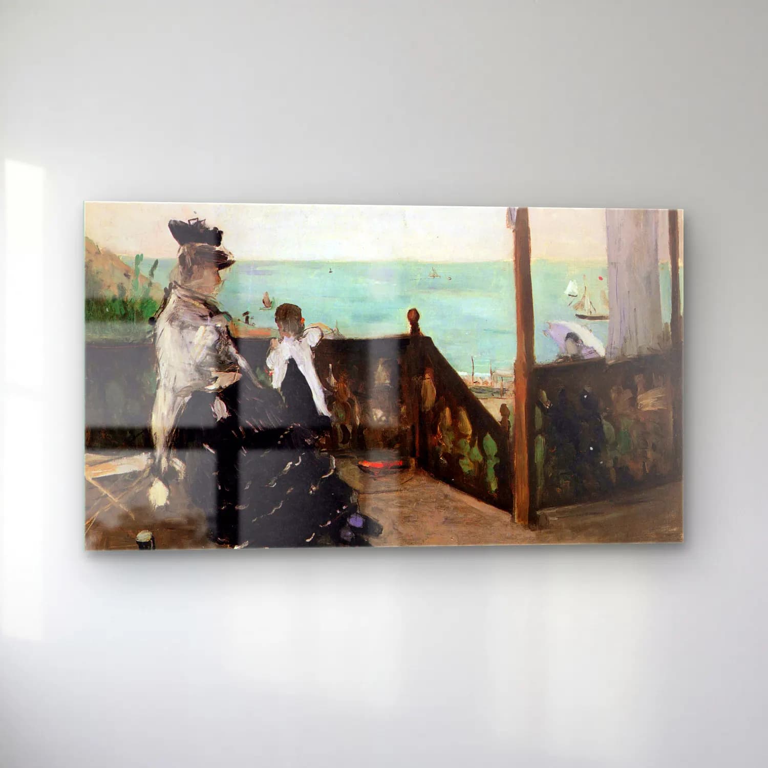 Berthe Morisot – In a villa on the beach cam tablo — sol açıdan görünüm